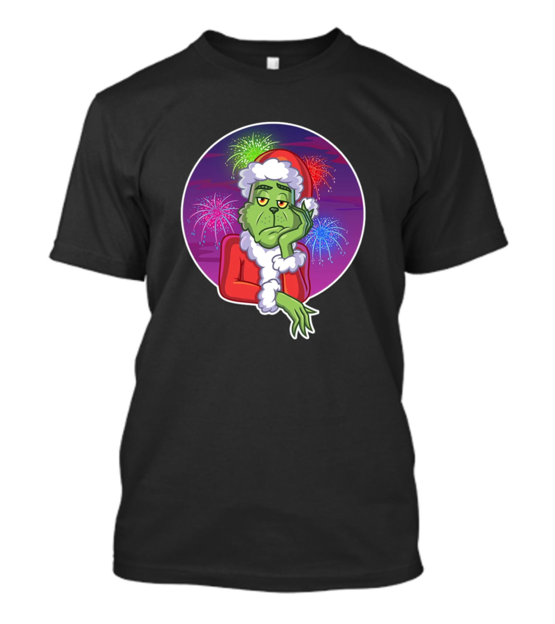 Have A Meh Rry Grumpy Green Christmas With Fireworks T-Shirt
