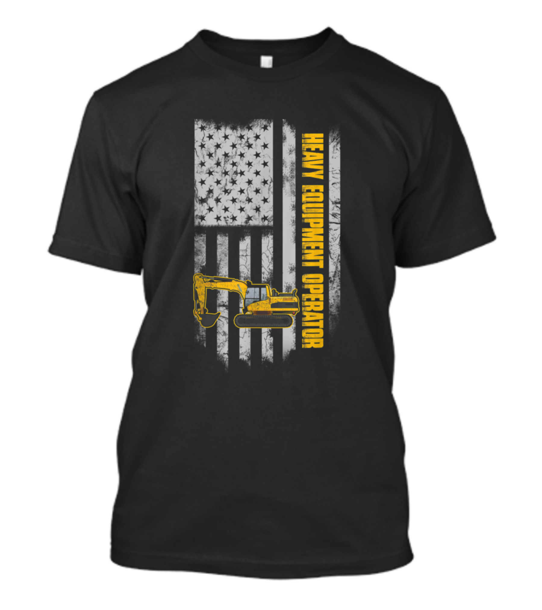 Heavy Equipment Operator American Flag 4th Of July T-Shirt