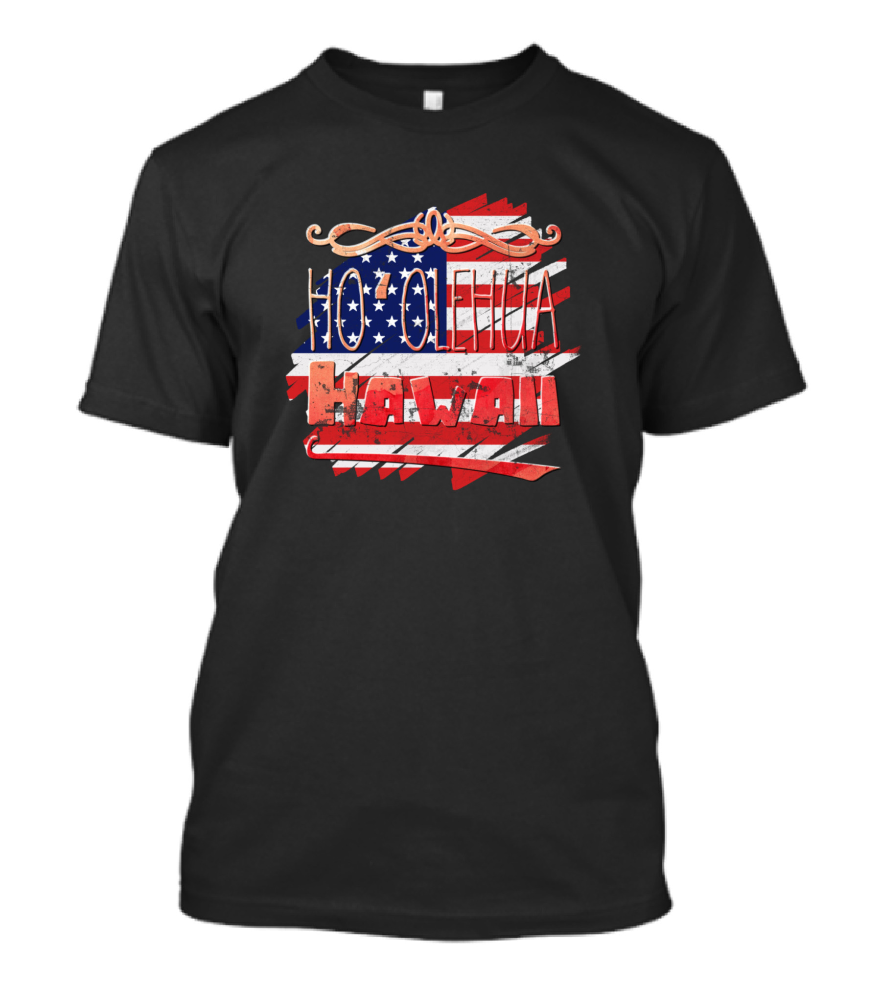 Ho Olehua Hawaii American Flag T-Shirt