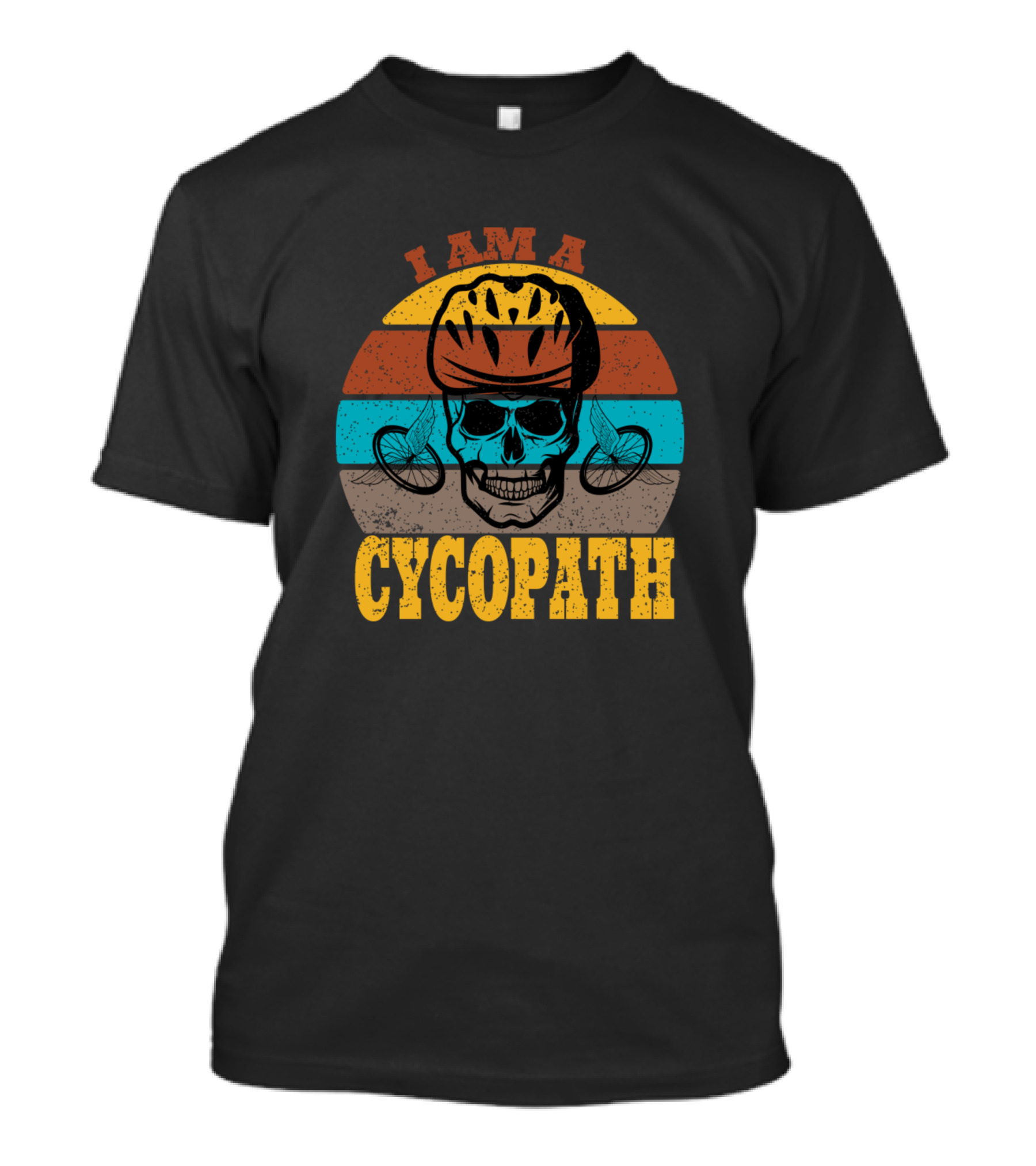 I Am A Cycopath Skull With Bicycle Helmet T-Shirt