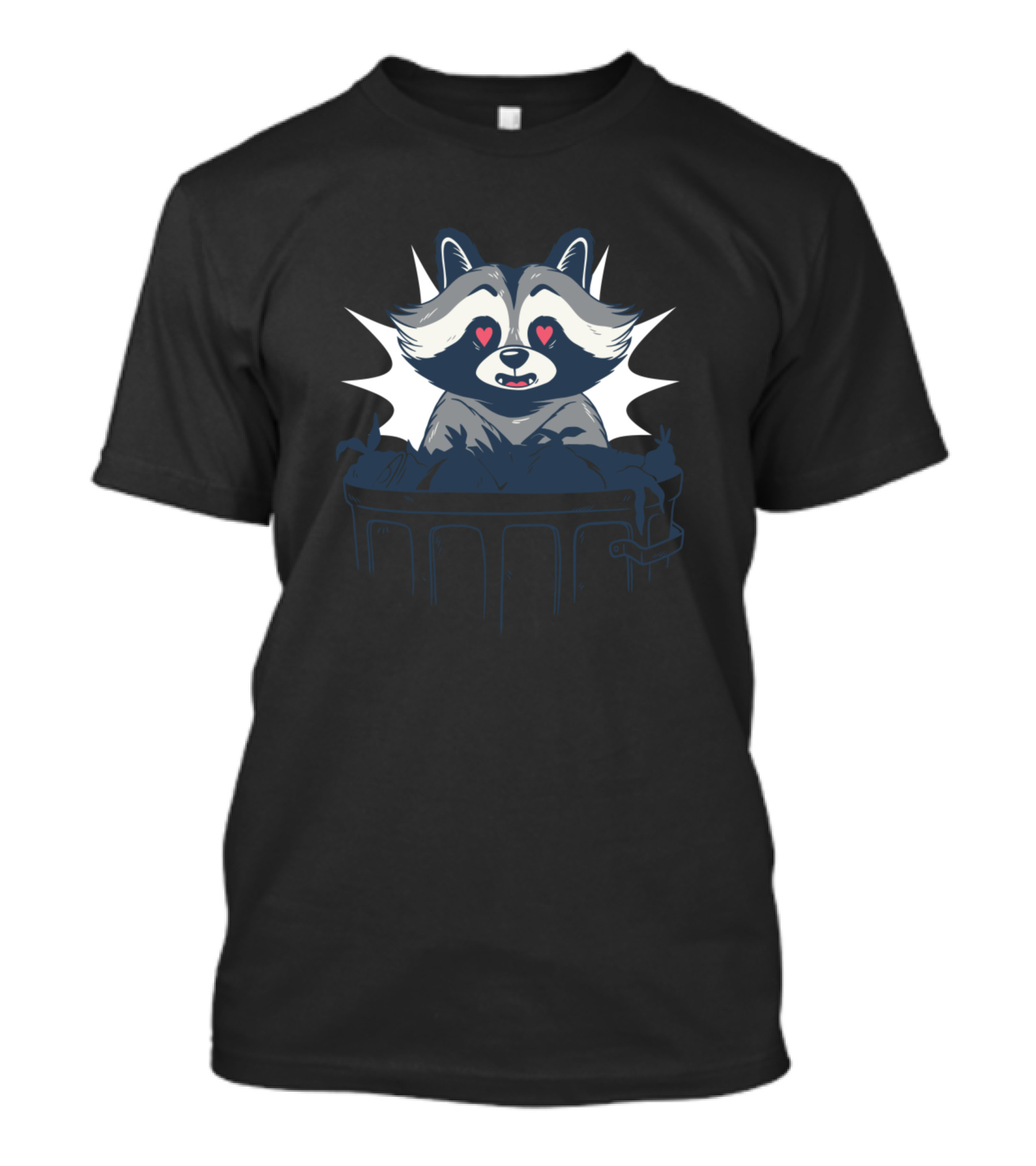 In Love Raccoon Heart Eyes Trash Can T-Shirt