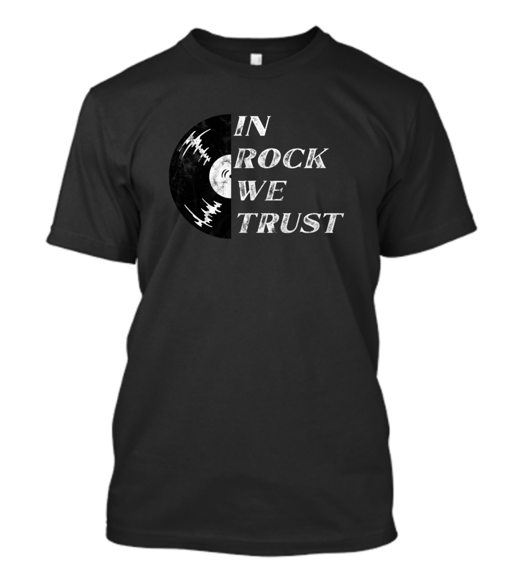 In Rock We Trust Vinyl Record Energy Soundwave T-Shirt