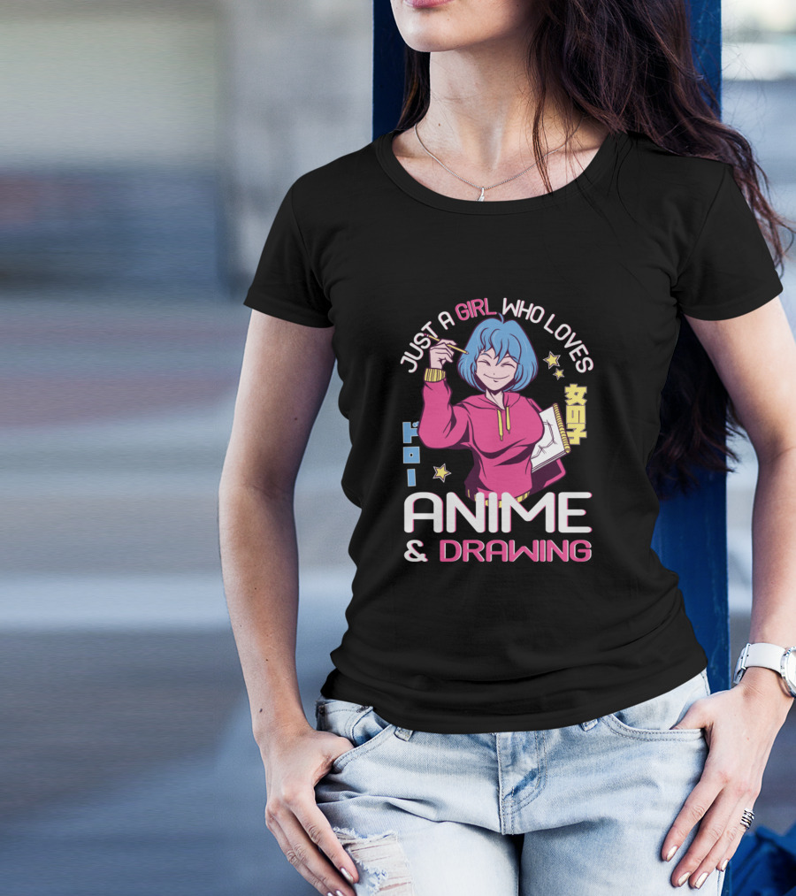 Just A Girl Who Loves Anime And Drawing T-Shirt