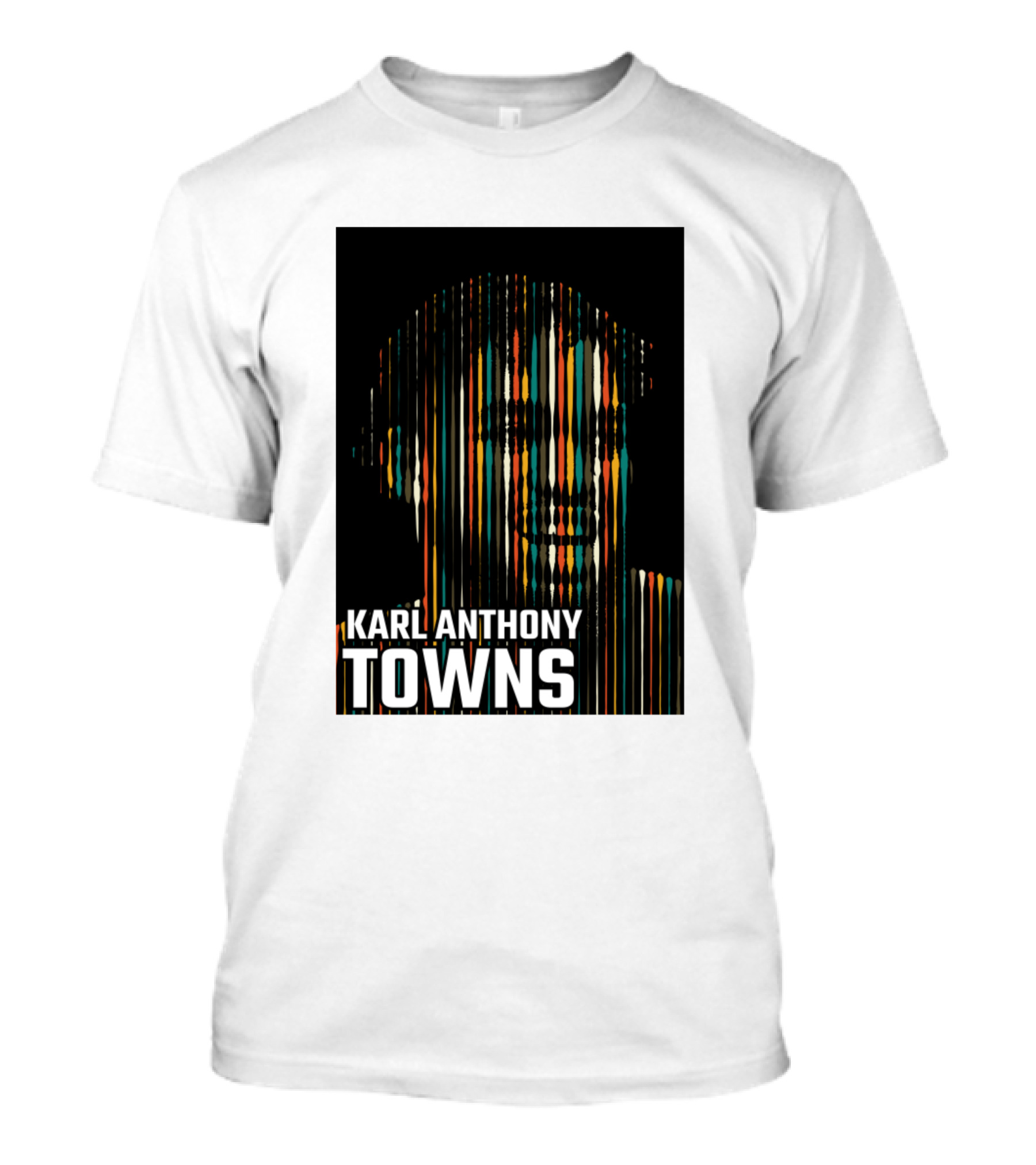 Karl Anthony Towns Vibrant Vertical Stripe T-Shirt