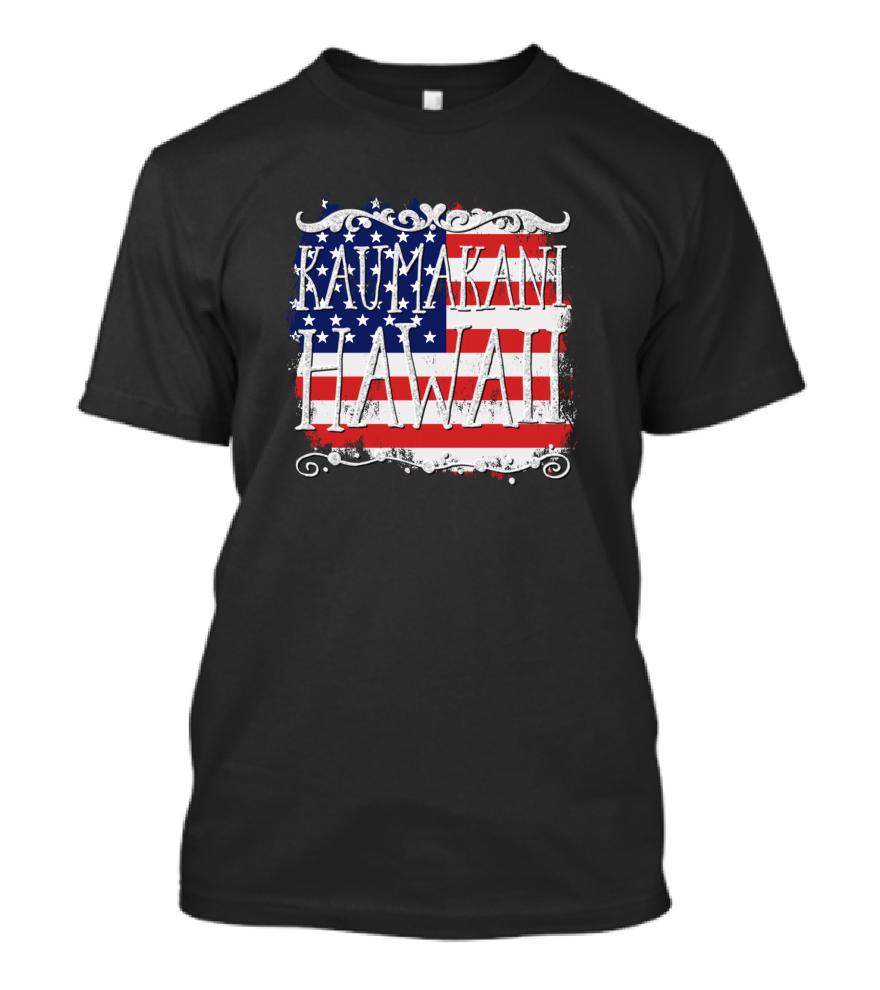 KAUMAKANI HAWAII American Flag T-Shirt
