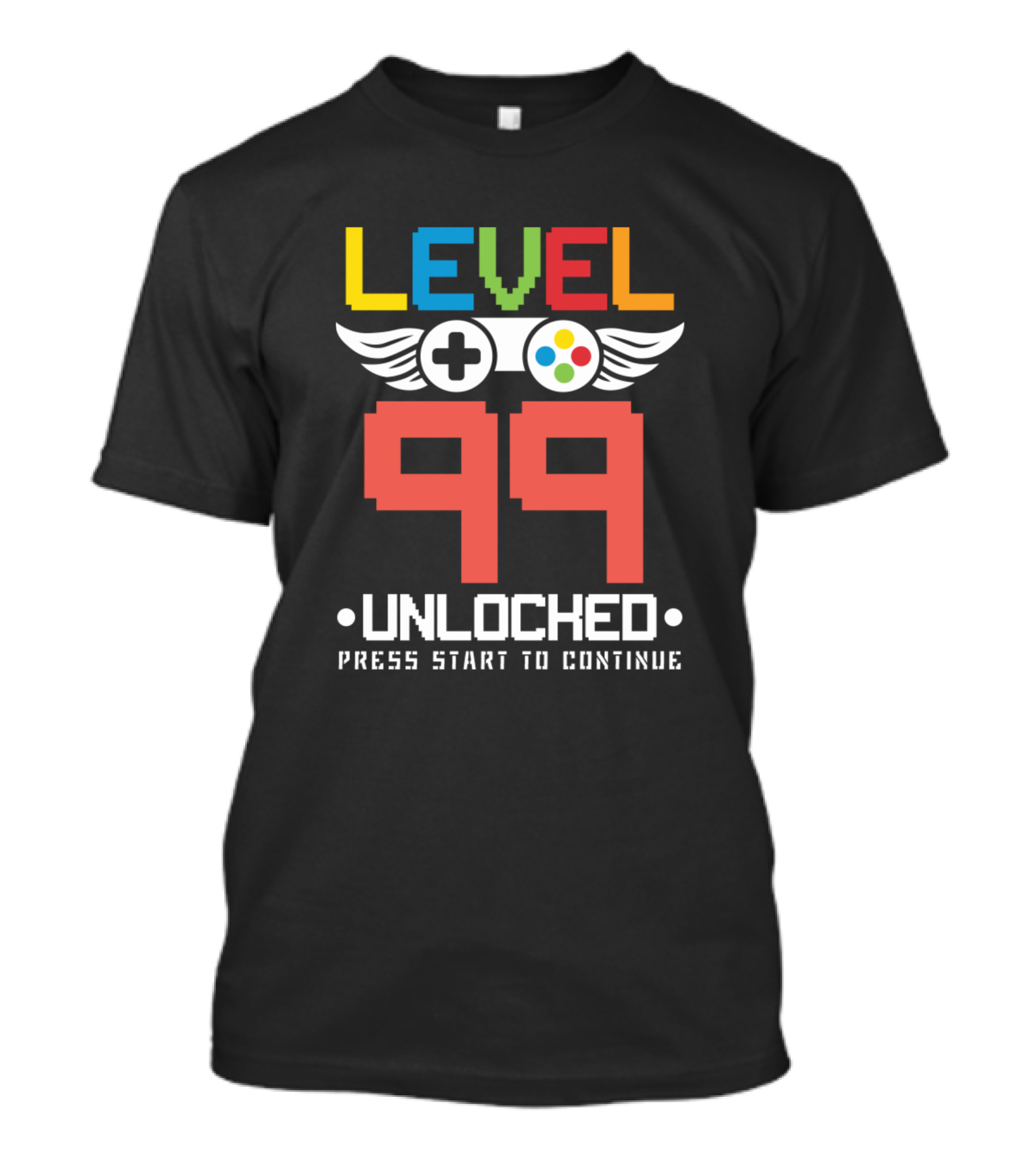 Level 99 Unlocked Video Game Controller And Birth Year T-Shirt