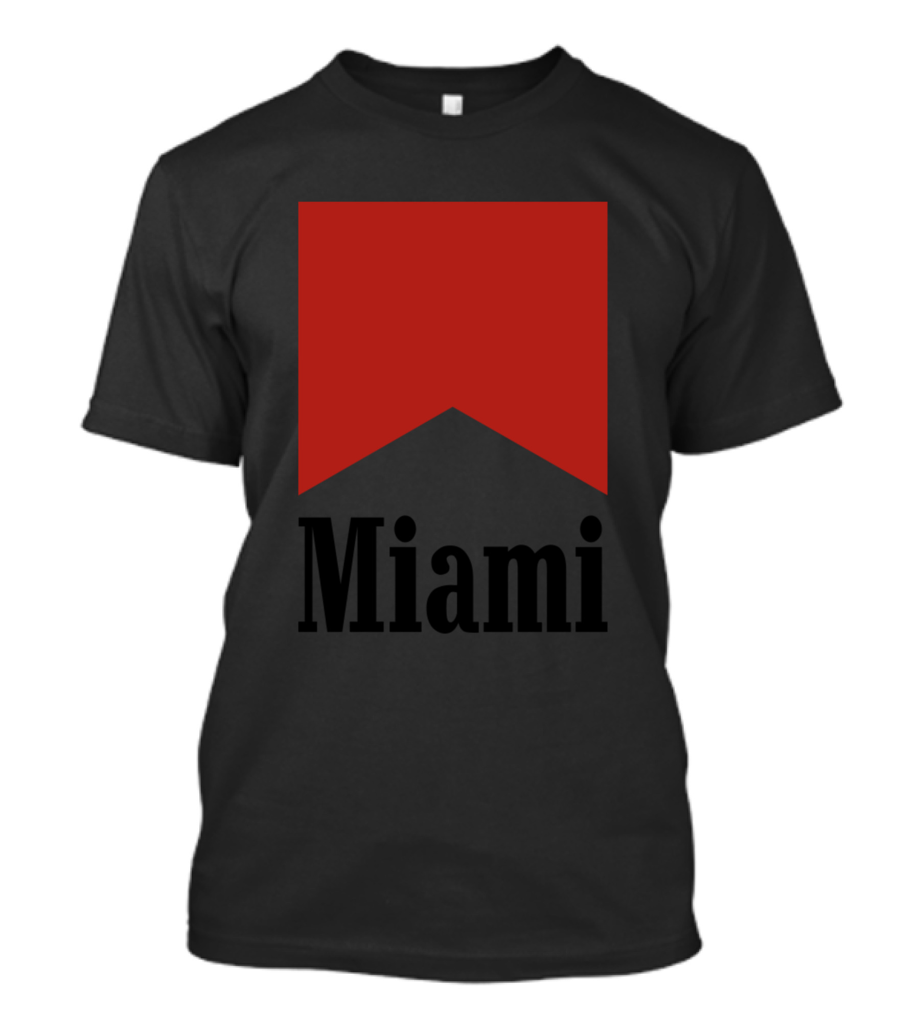 Light Up Miami Black Text Red Shape T-Shirt
