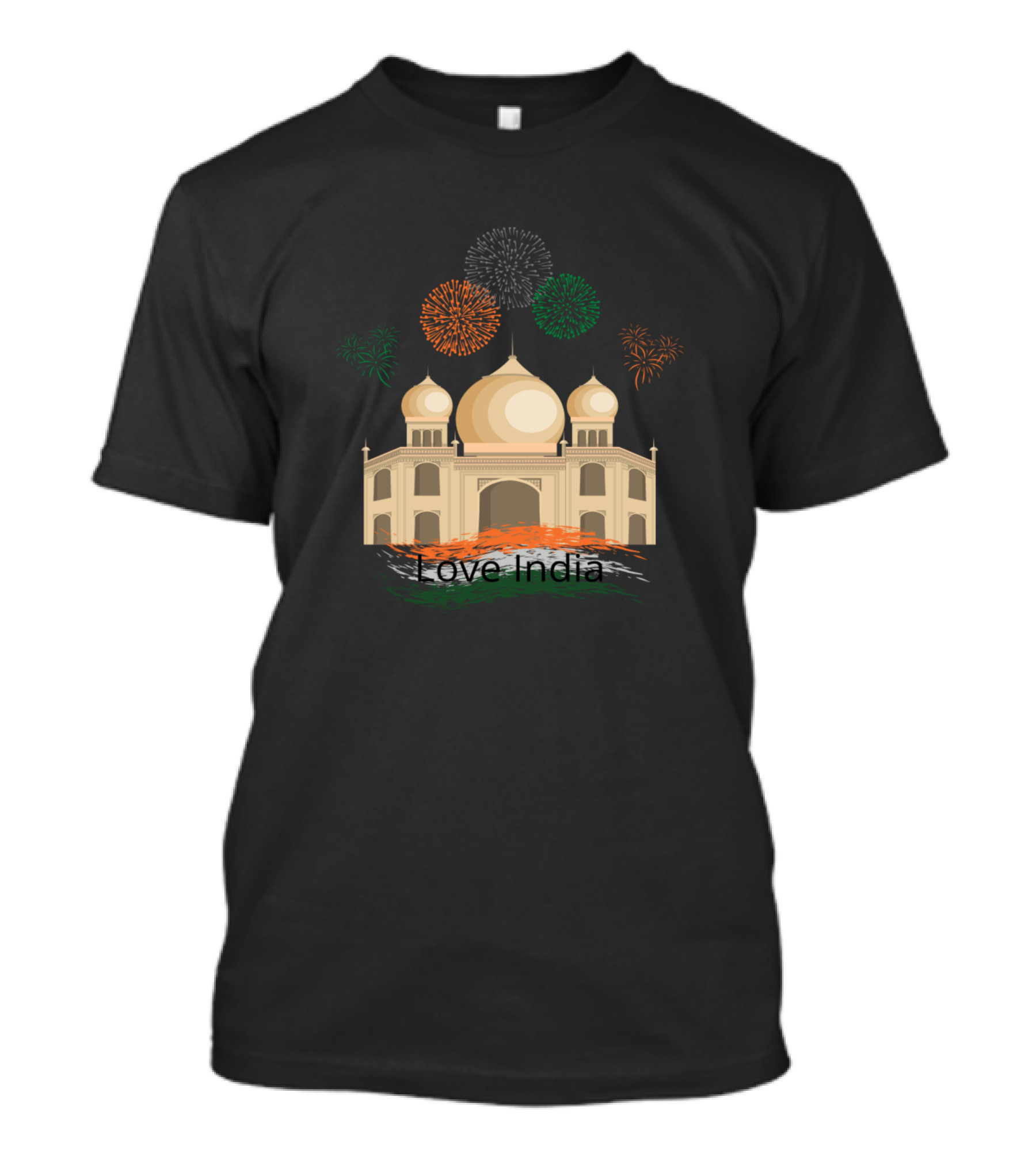 Love India Taj Mahal Fireworks T-Shirt