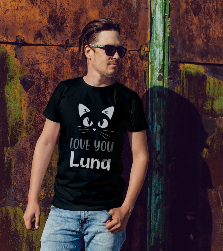 Love You Luna Cat Face T-Shirt