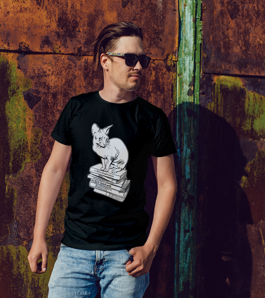 Marxist Cat On Marx Engels Reader And Weber Selections Book Stack T-Shirt