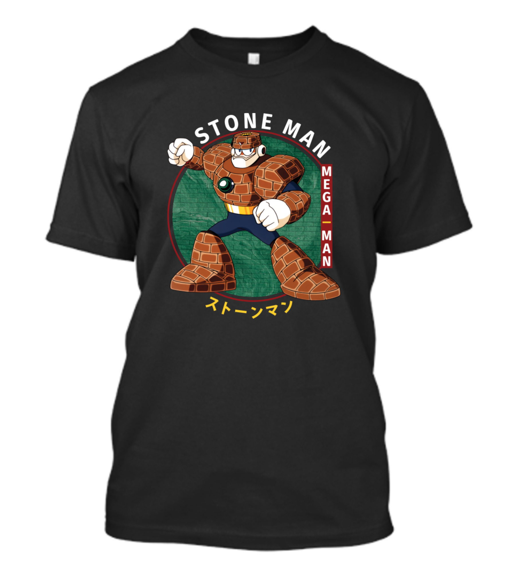 Stone Man Mega Man Retro Japanese T-Shirt
