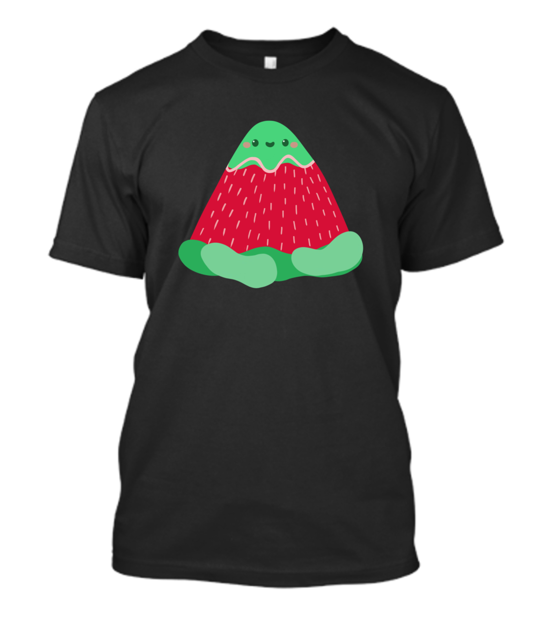 Mount Strawberry Cute Smiling Cartoon Strawberry Mountain T-Shirt