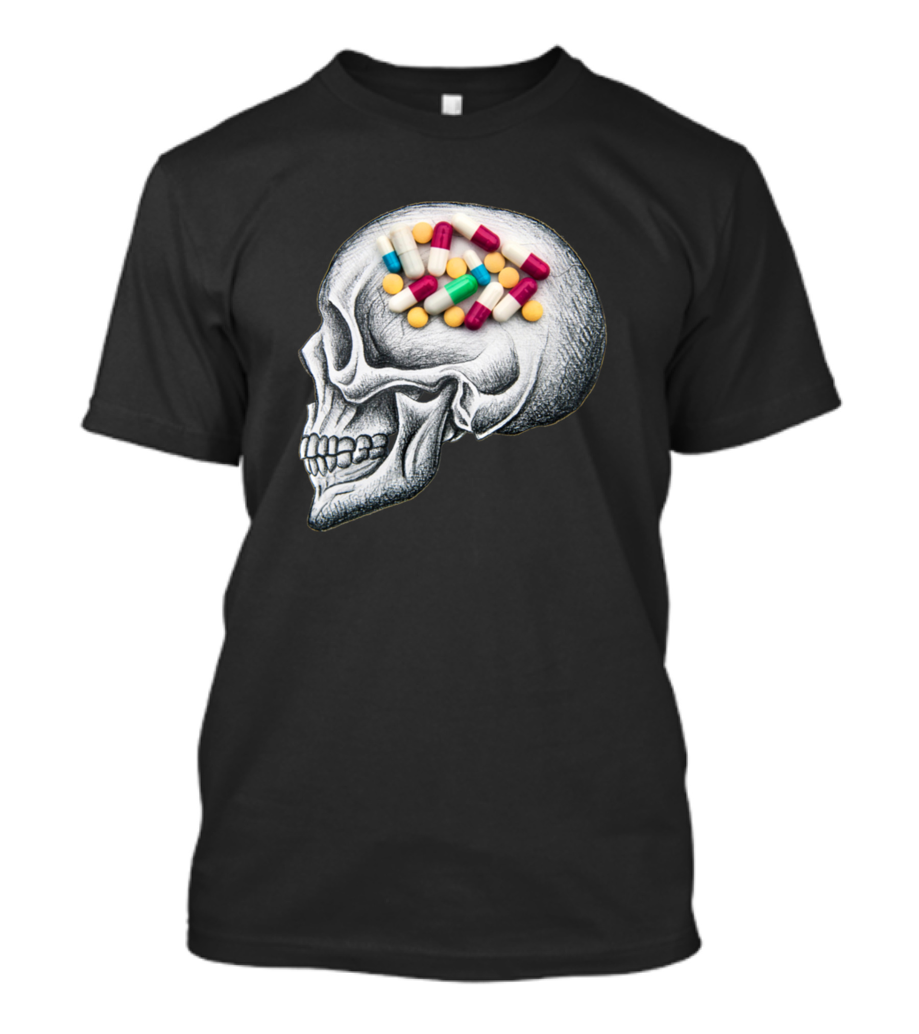 Addiction Skull Medicine Pills Concept By Ben Hei T-Shirt