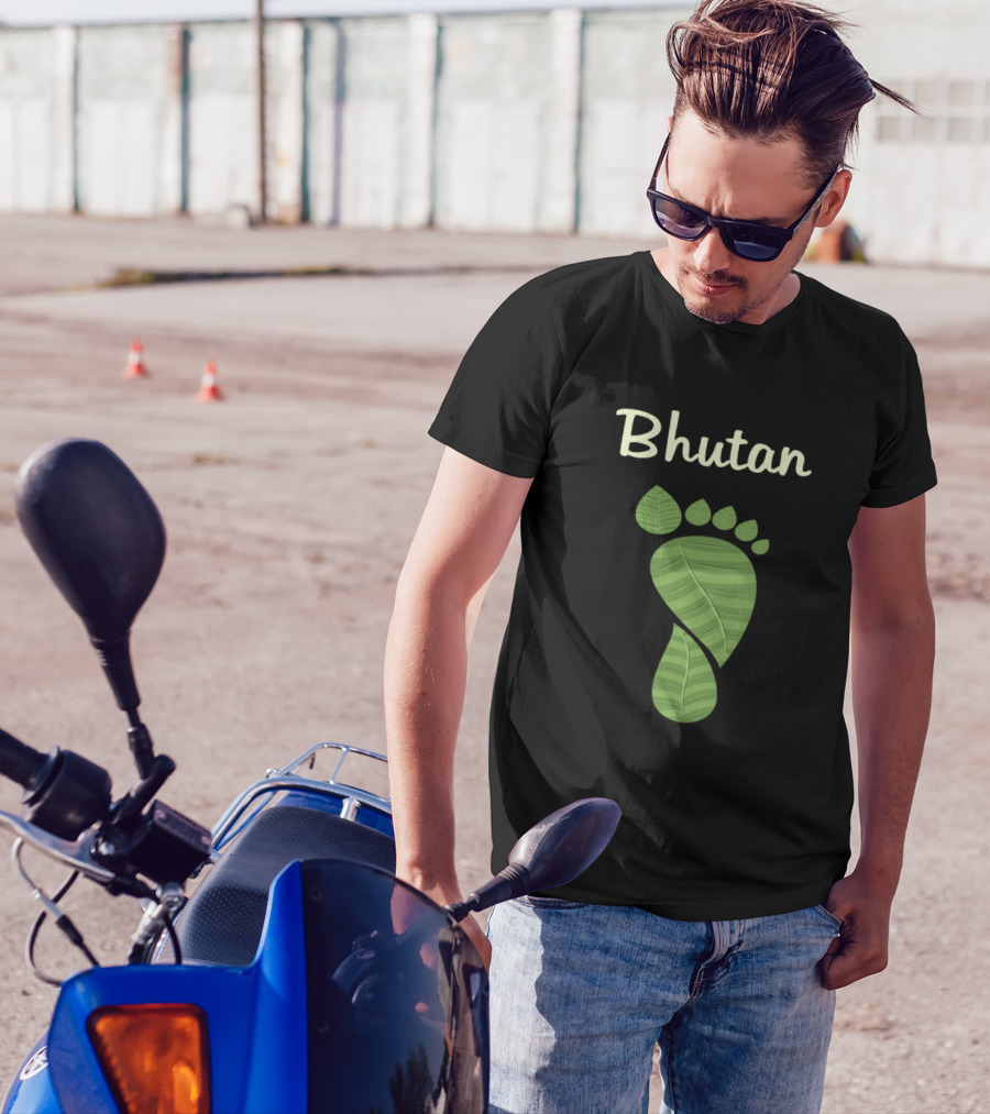 Bhutan Green Leaf Footprint T-Shirt
