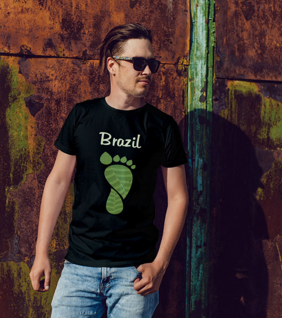 Brazil Green Leaf Footprint T-Shirt