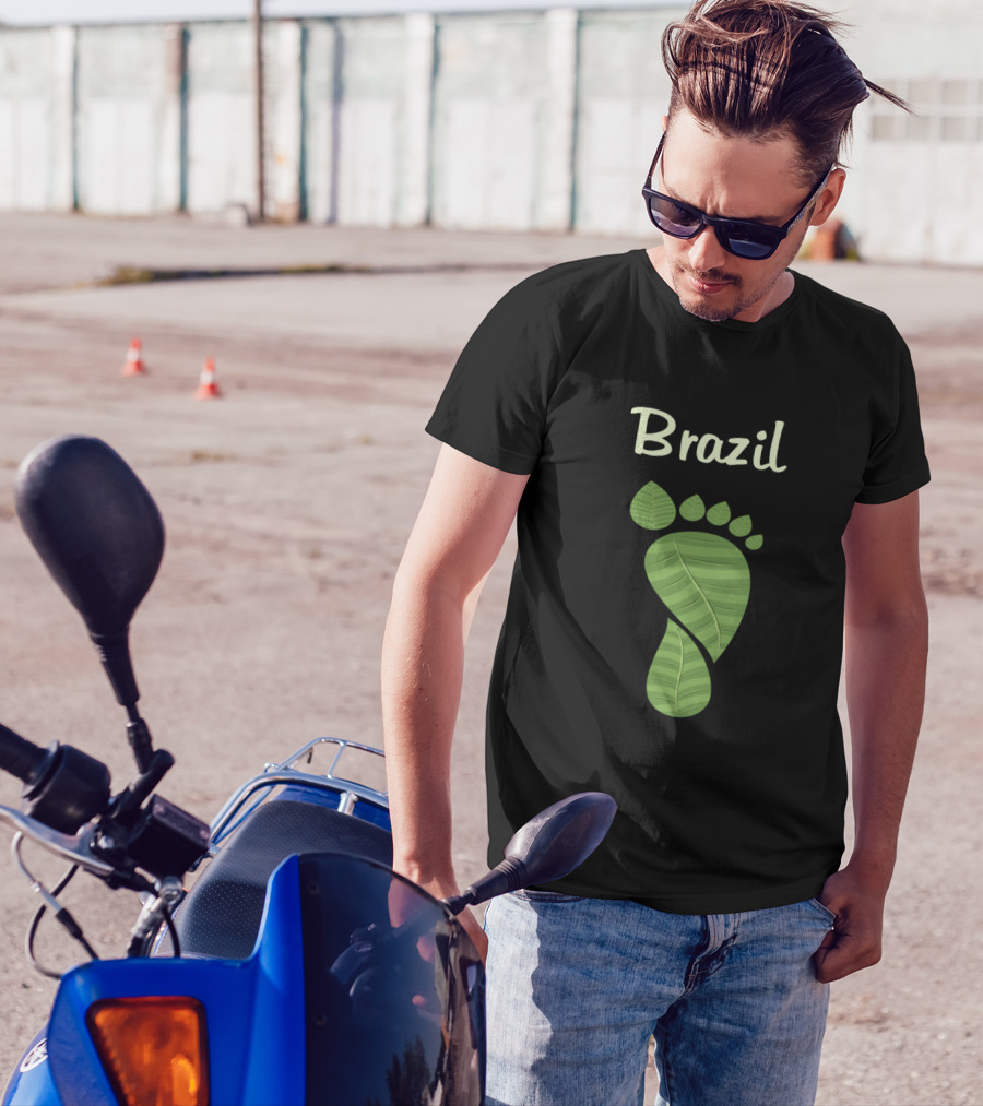 Brazil Green Leaf Footprint T-Shirt