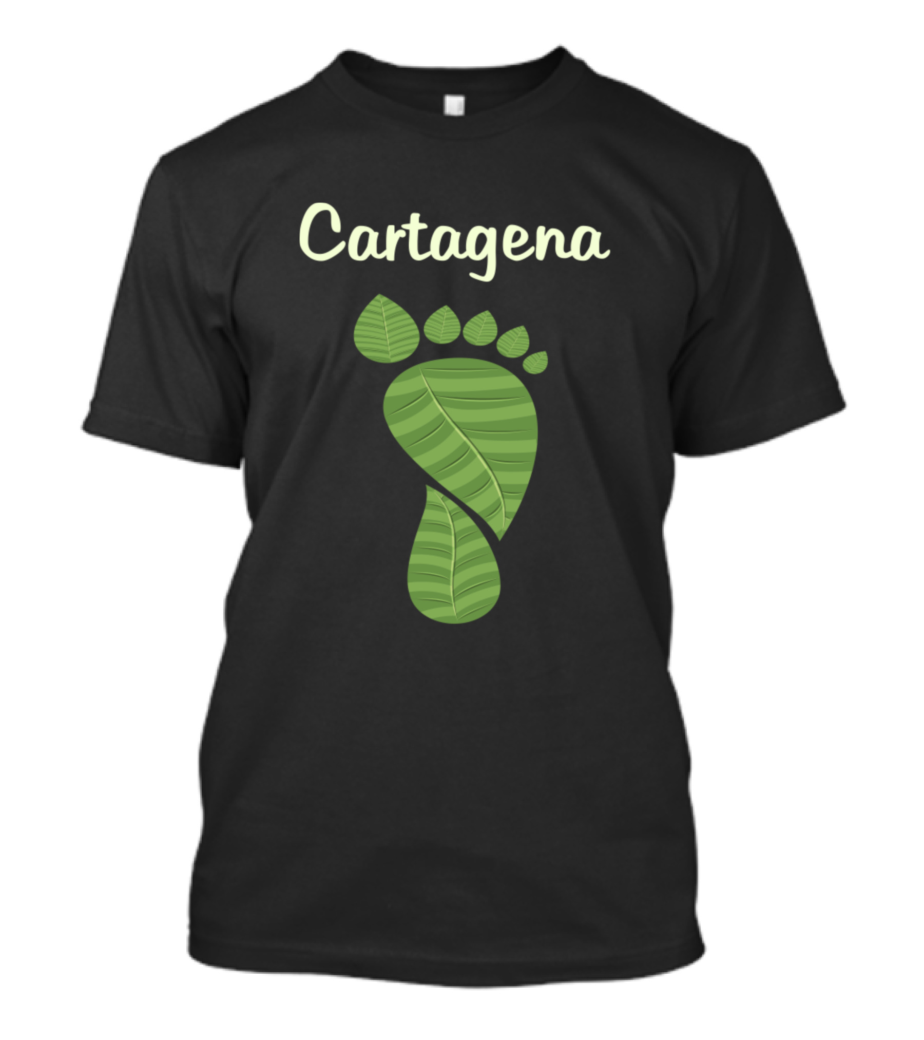 Cartagena Green Leaf Footprint T-Shirt