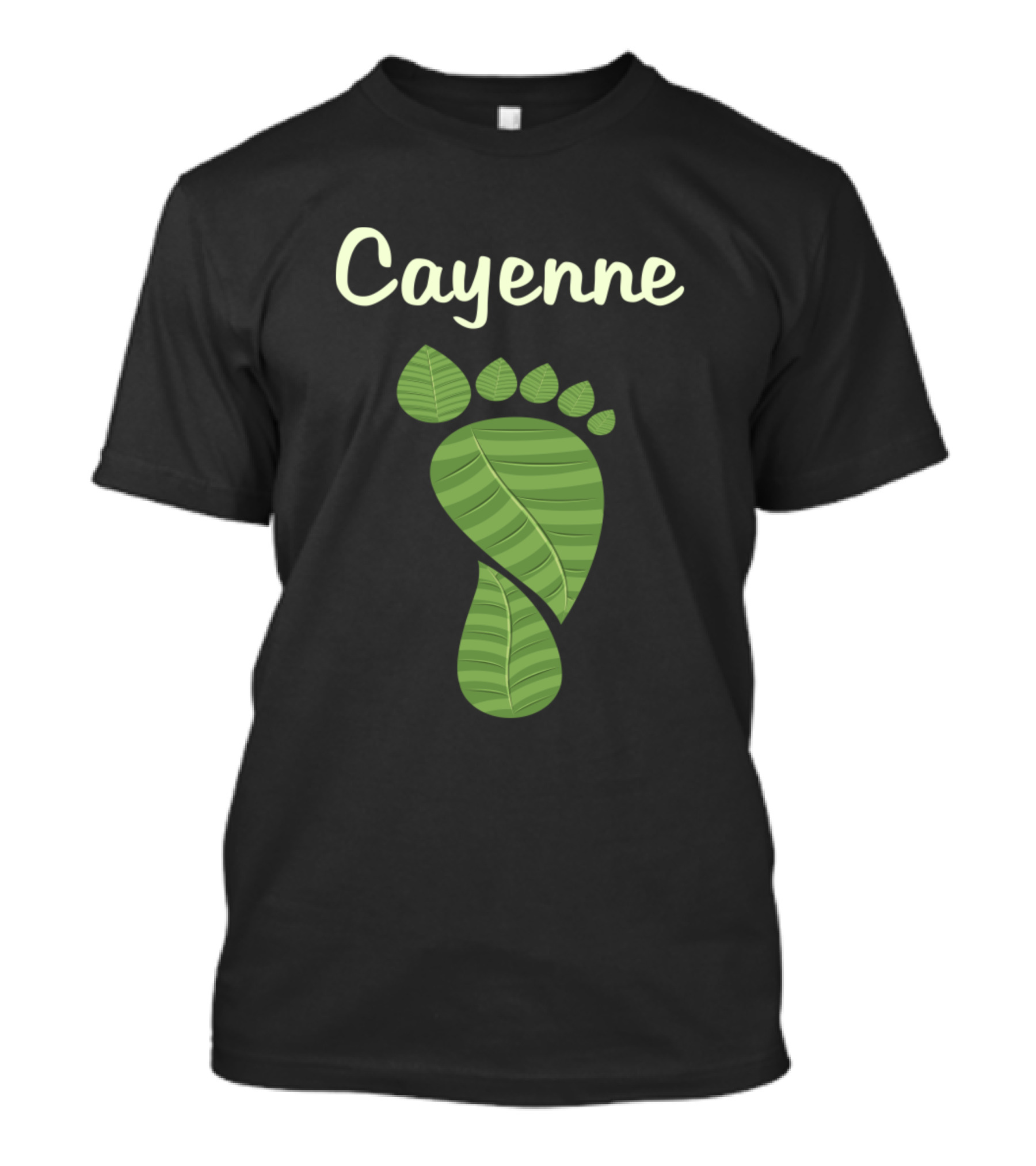 Cayenne Leaf Footprint French Guiana Green Natural T-Shirt