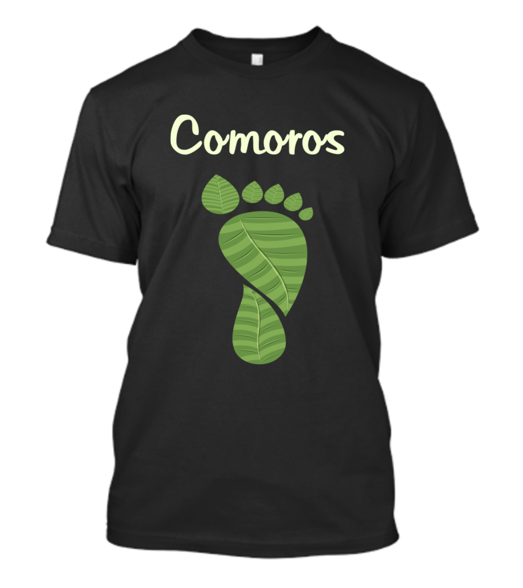 Comoros Green Leaf Footprint T-Shirt