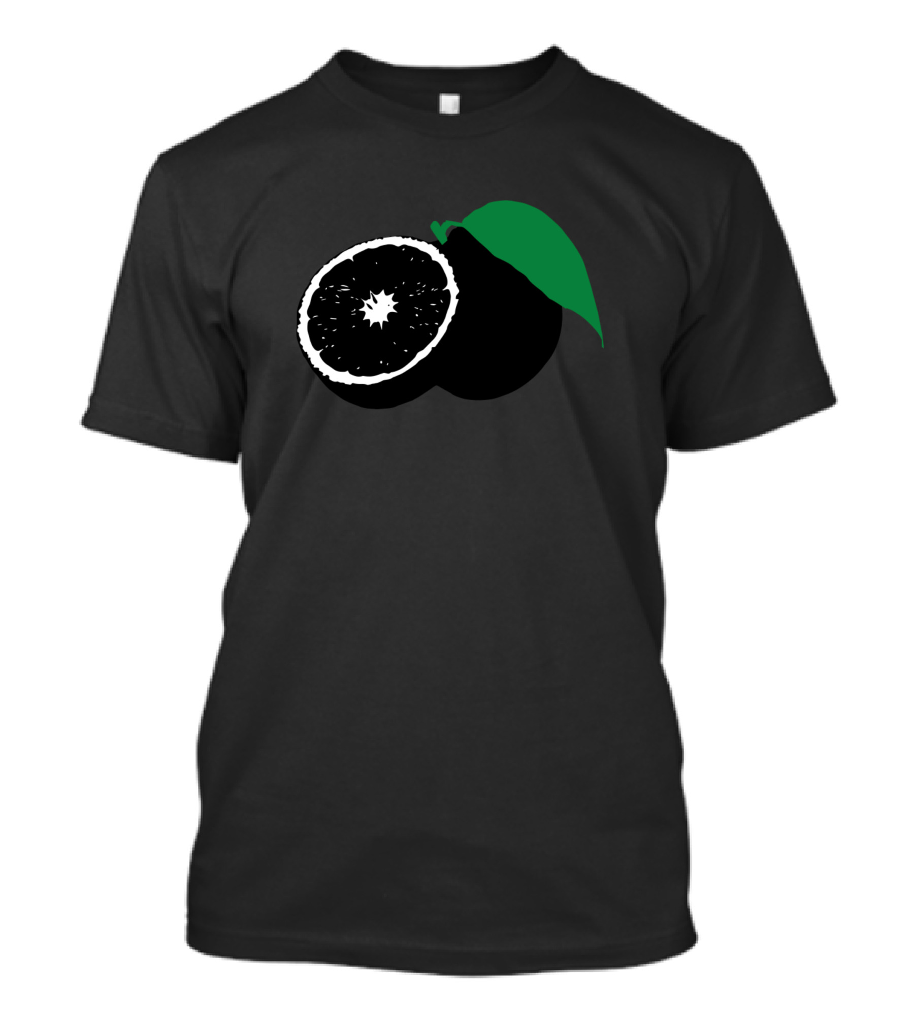 The Silhouette Of An Orange With A Green Leaf T-Shirt