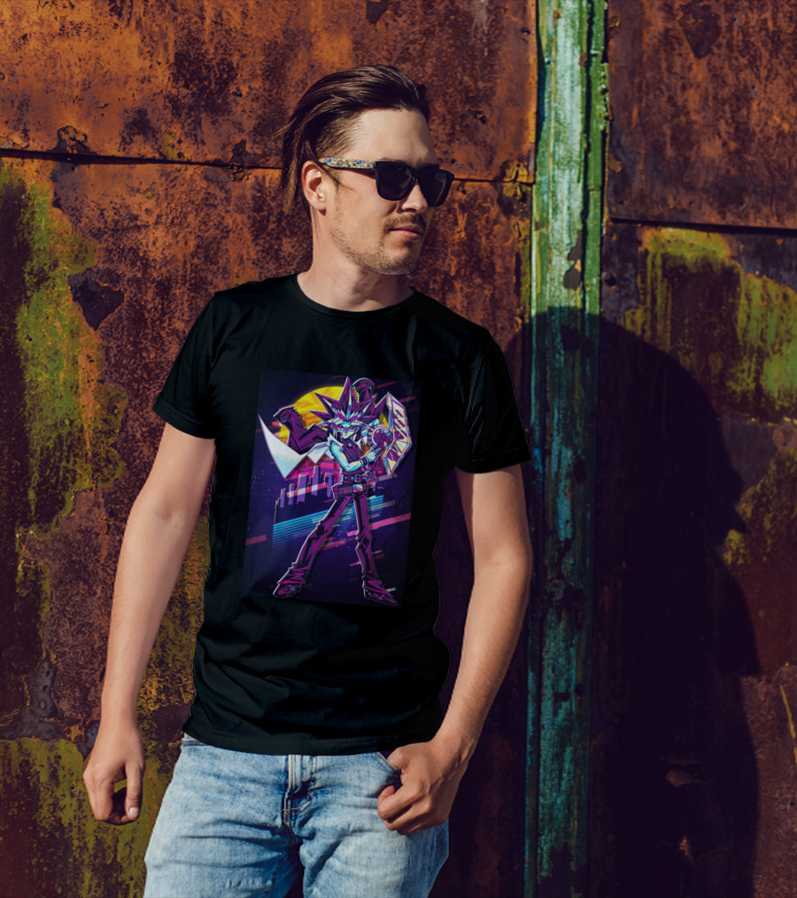 Yugi Player Vintage Anime Style Pharaoh Duelist Retro Neon Aesthetic T-Shirt