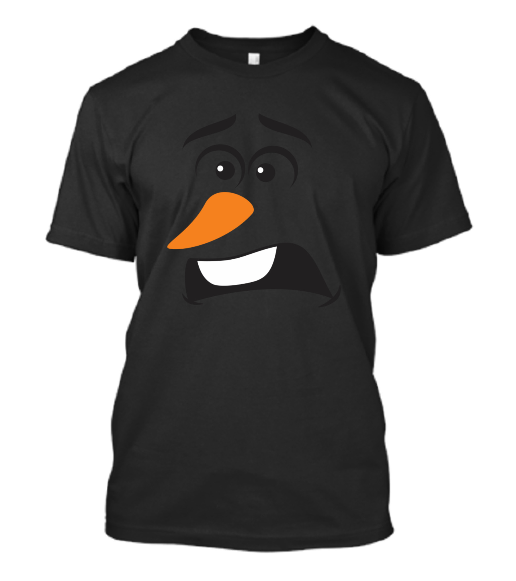 Anxious Snowman Carrot Nose Face Expression T-Shirt