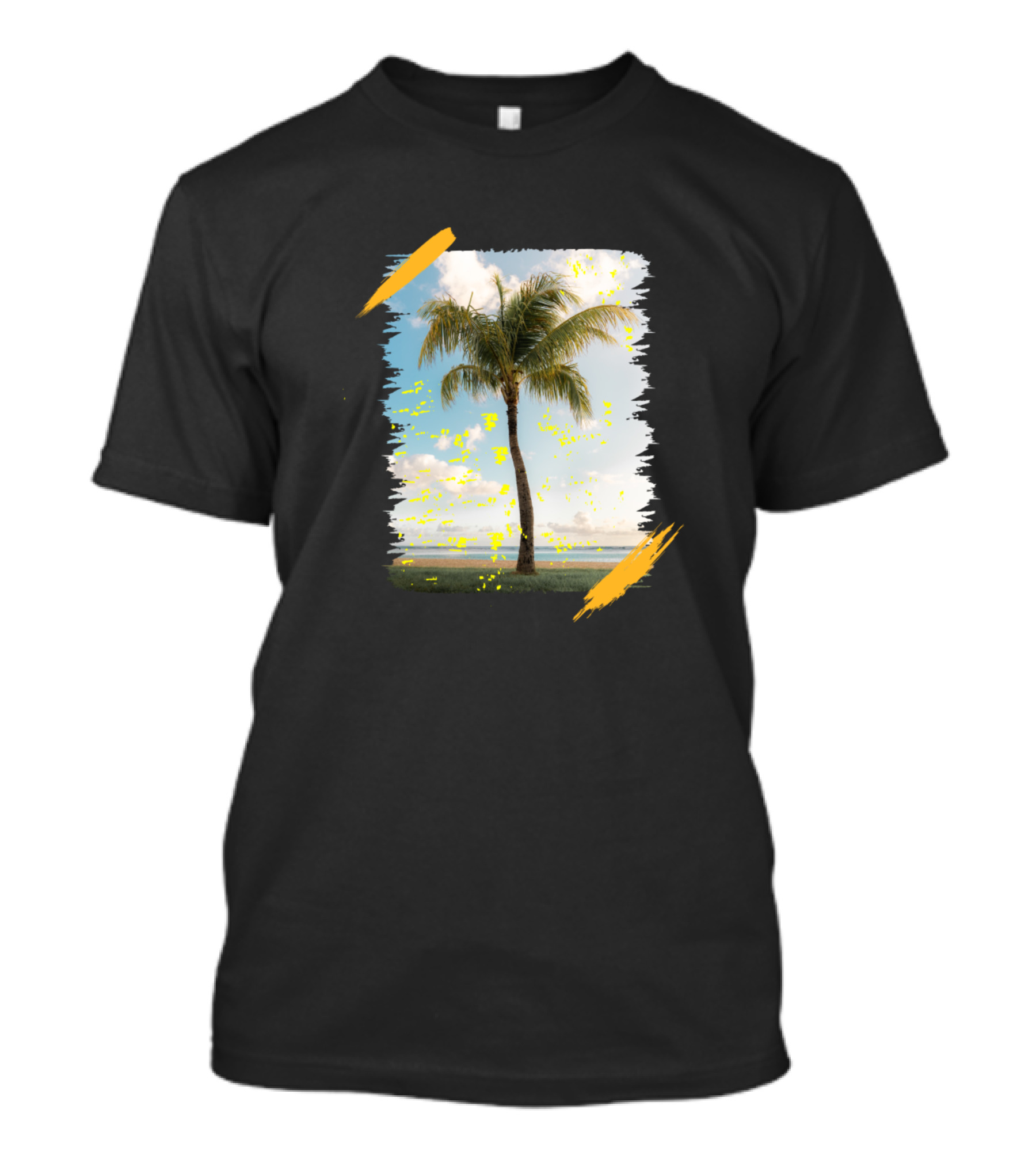 Beach Life Palms Light Blue Sky Tropical Scene T-Shirt