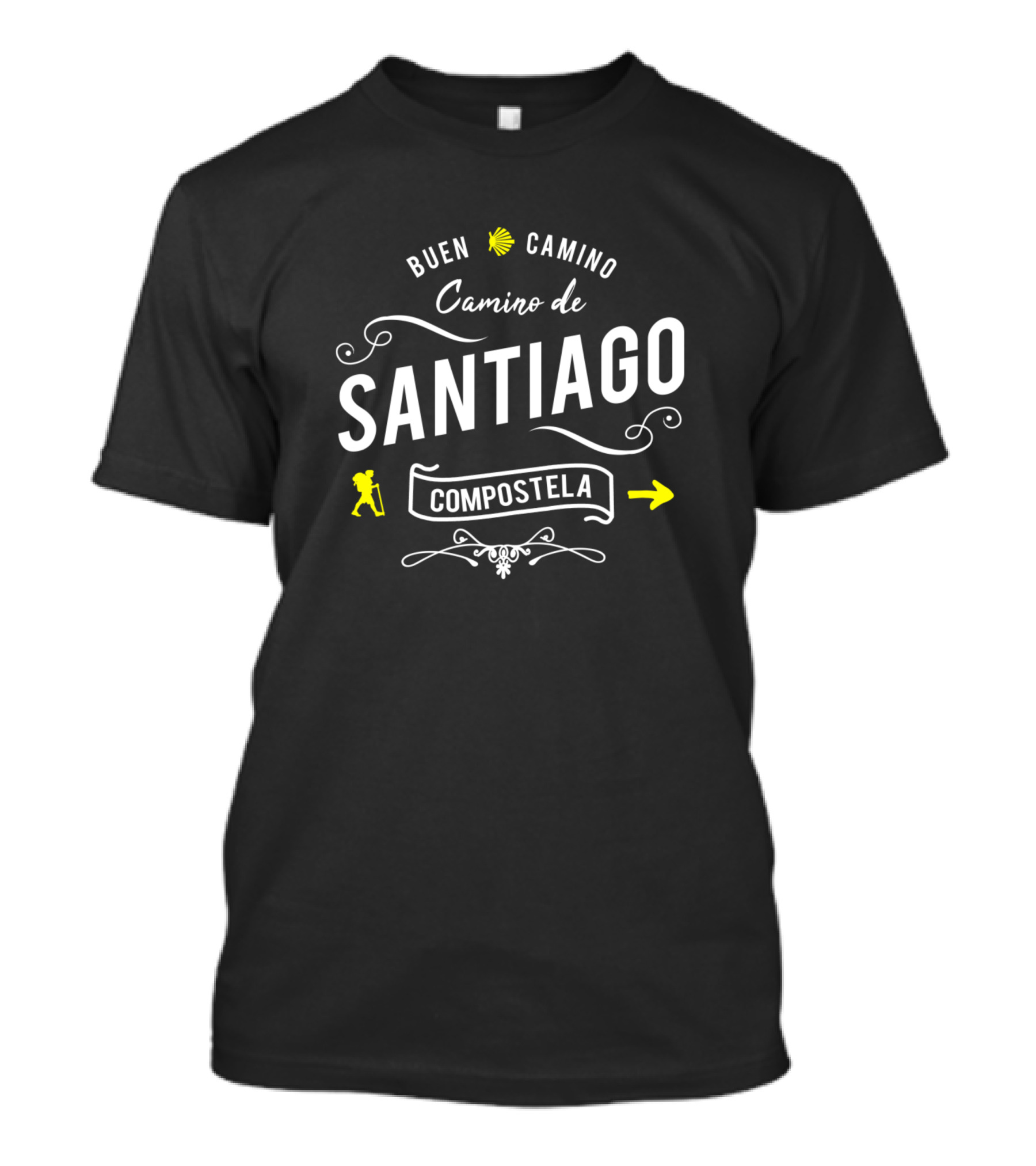 Buen Camino Santiago Compostela Pilgrim Journey Iconic Shell Arrow T-Shirt
