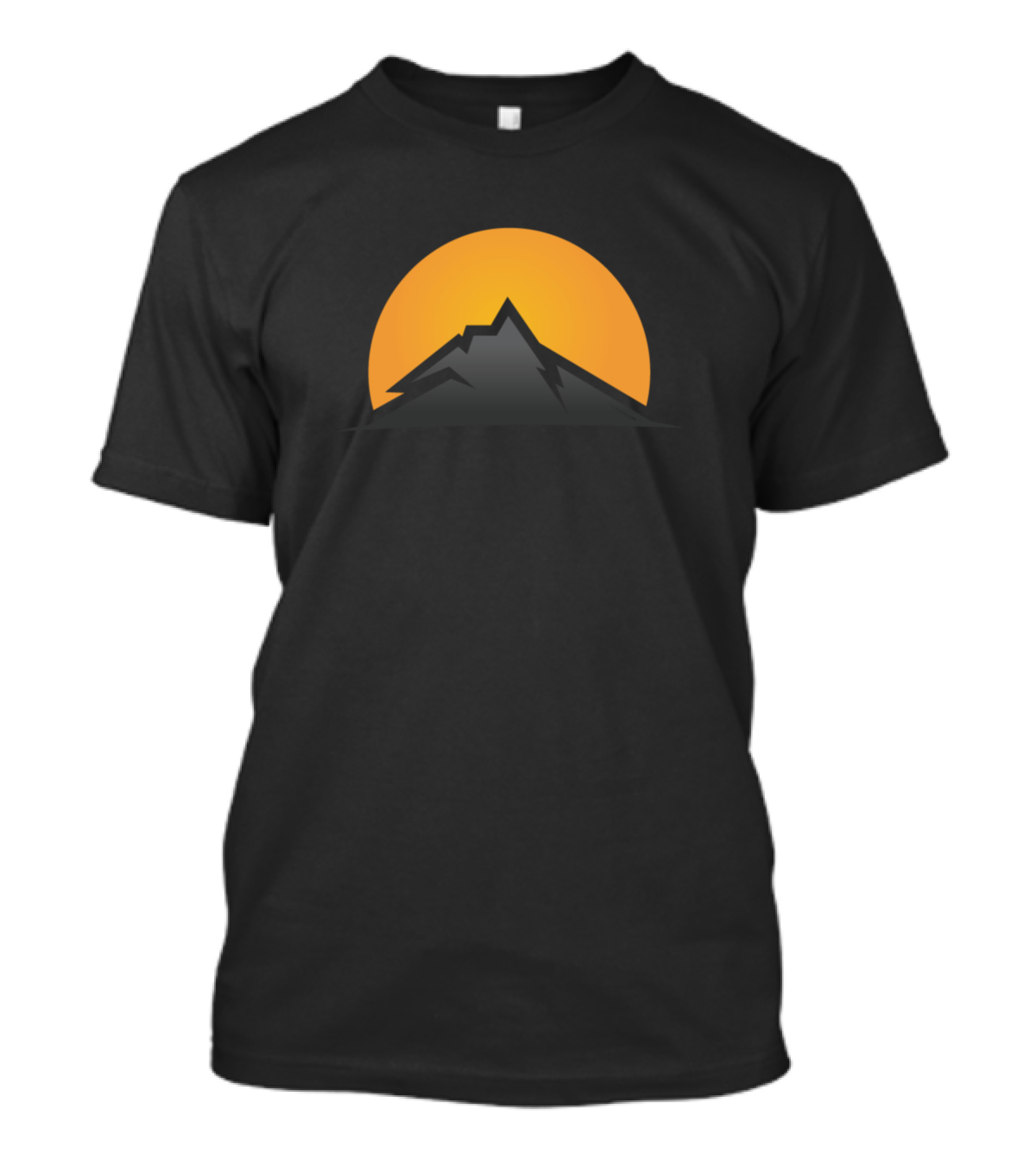 Cava Mountain Sunset Silhouette With Orange Sun T-Shirt