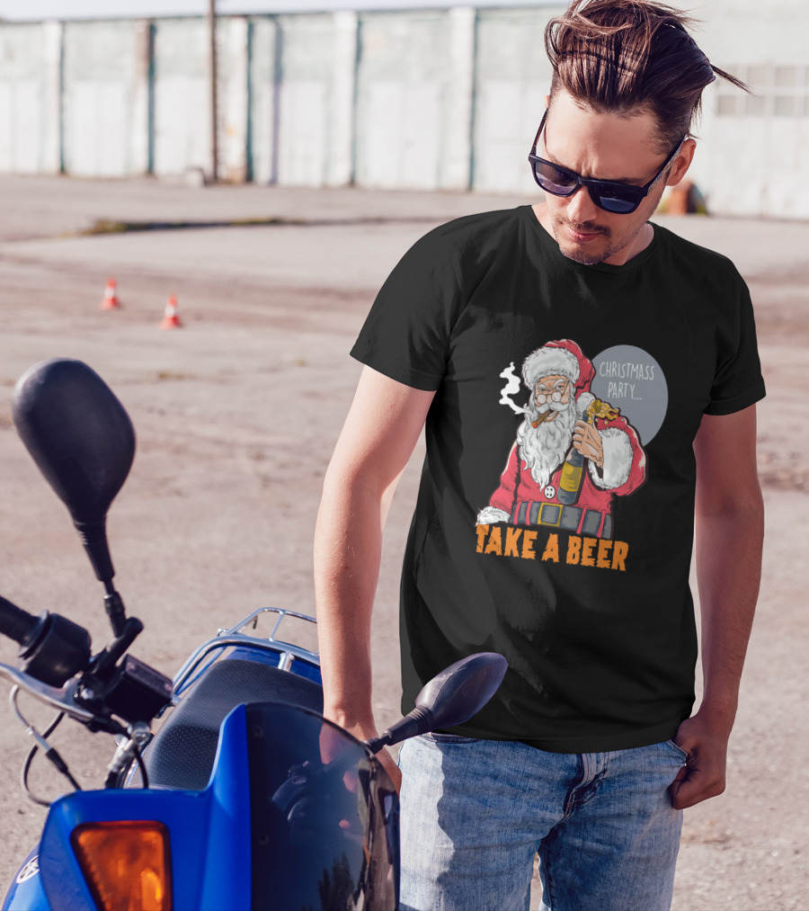 CHRISTMASS PARTY. TAKE A BEER T-Shirt