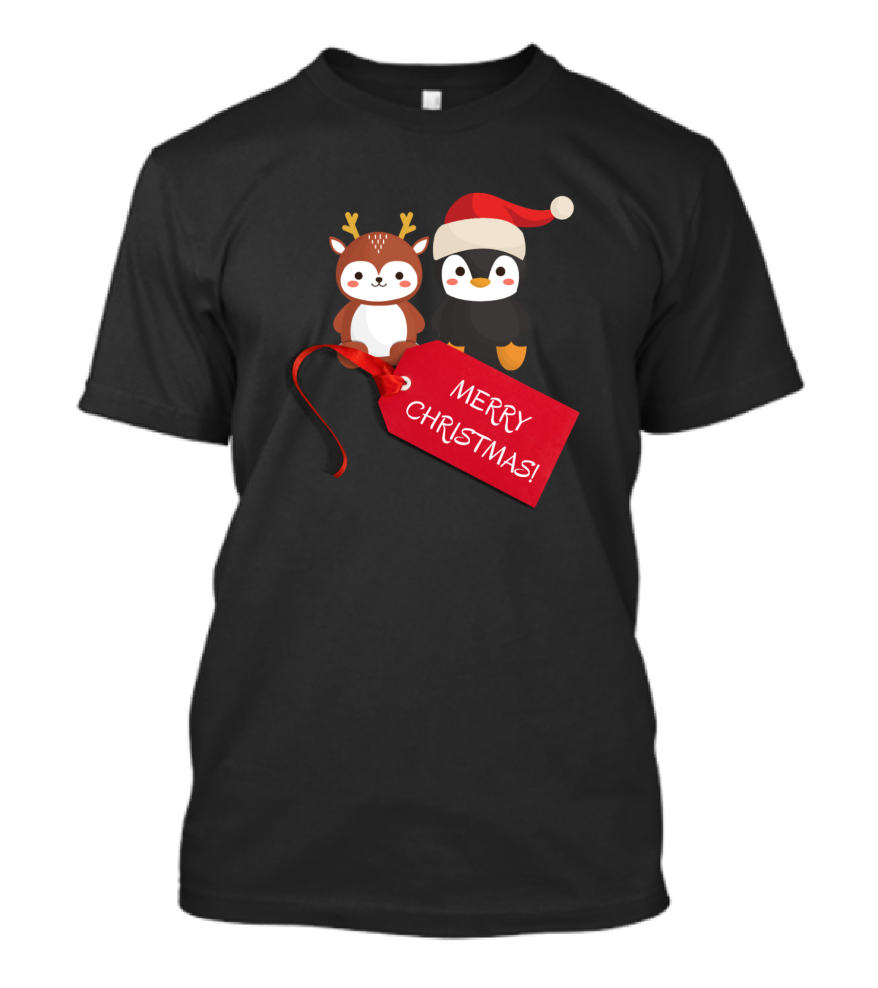 Christmas Cute Merry Christmas Penguin Reindeer Holiday T-Shirt
