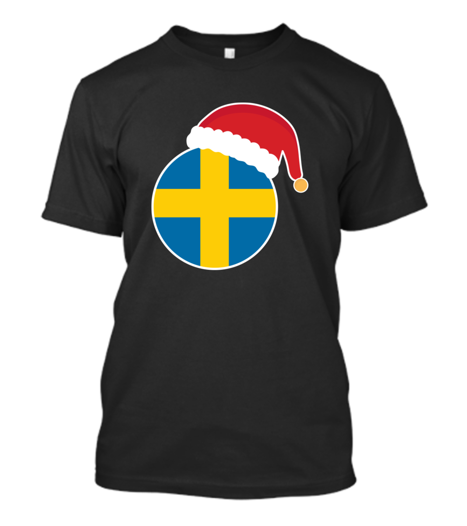 Santa Hat Sweden Flag Christmas T-Shirt
