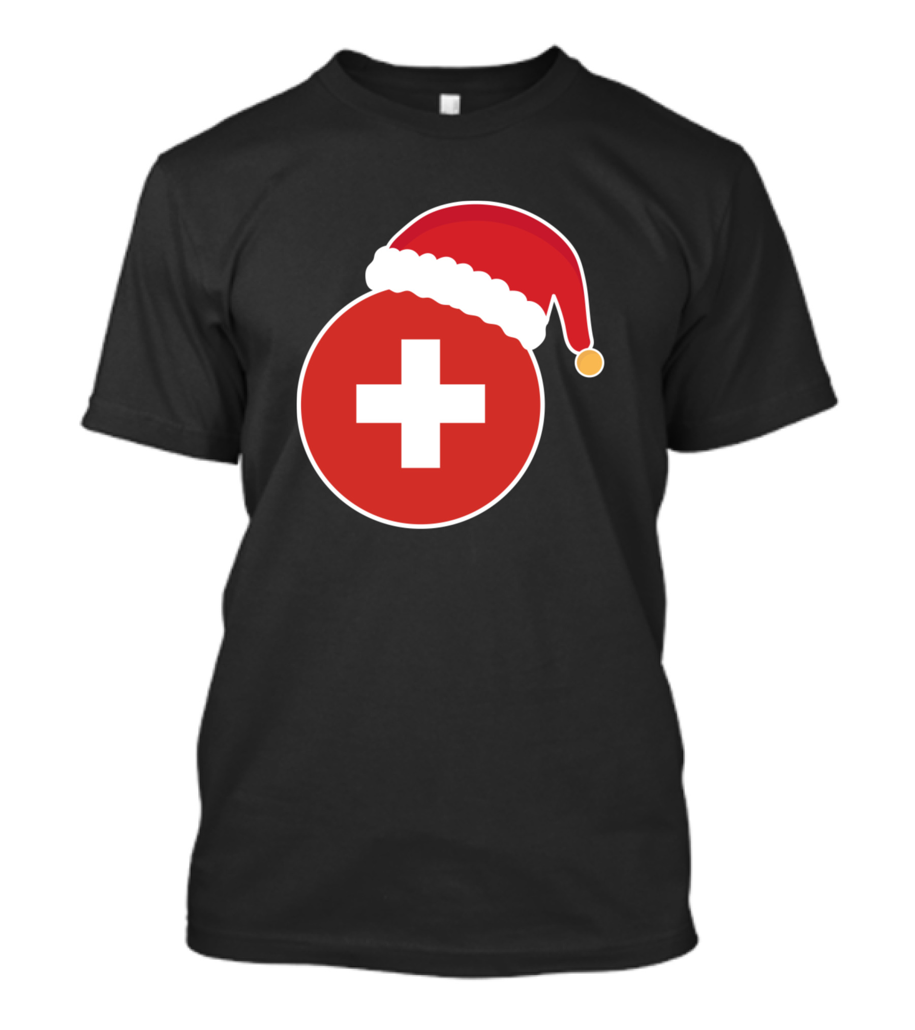 Christmas Switzerland Flag Santa Claus Hat T-Shirt