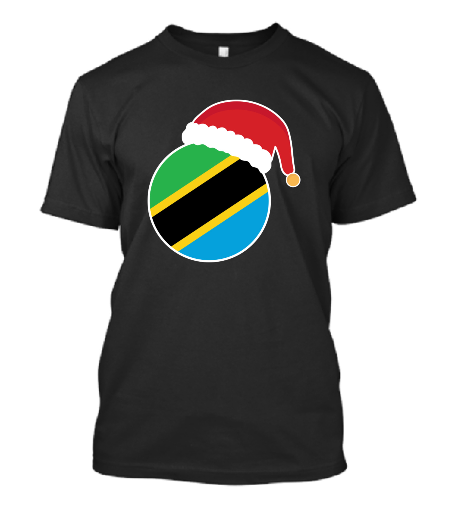 Tanzania Flag With Santa Hat Christmas T-Shirt