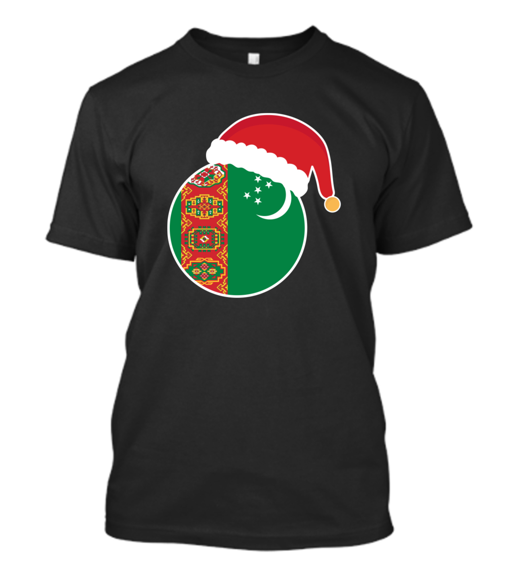 Turkmenistan Flag Christmas Santa Hat T-Shirt