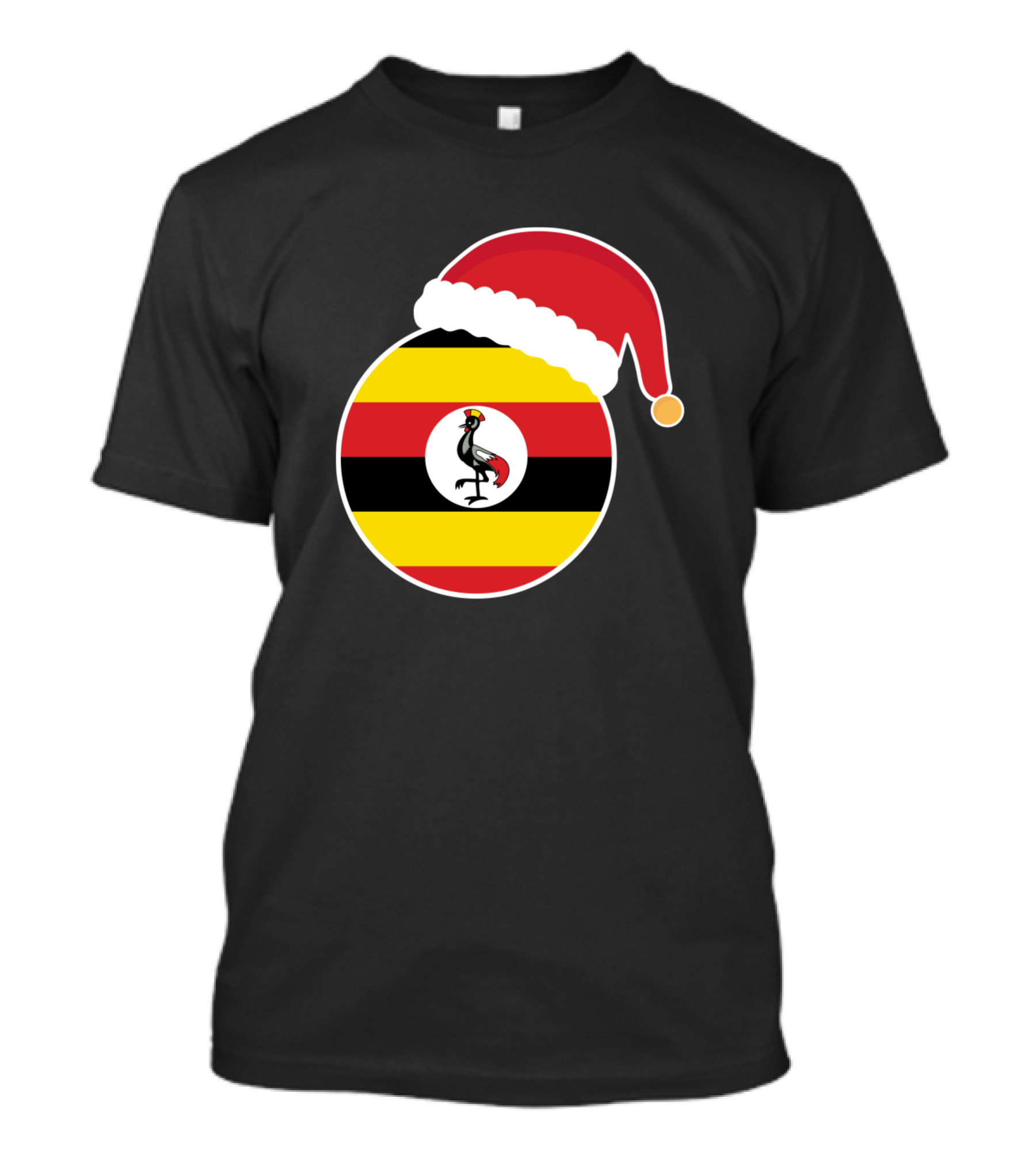 Uganda Flag With Santa Hat Christmas T-Shirt