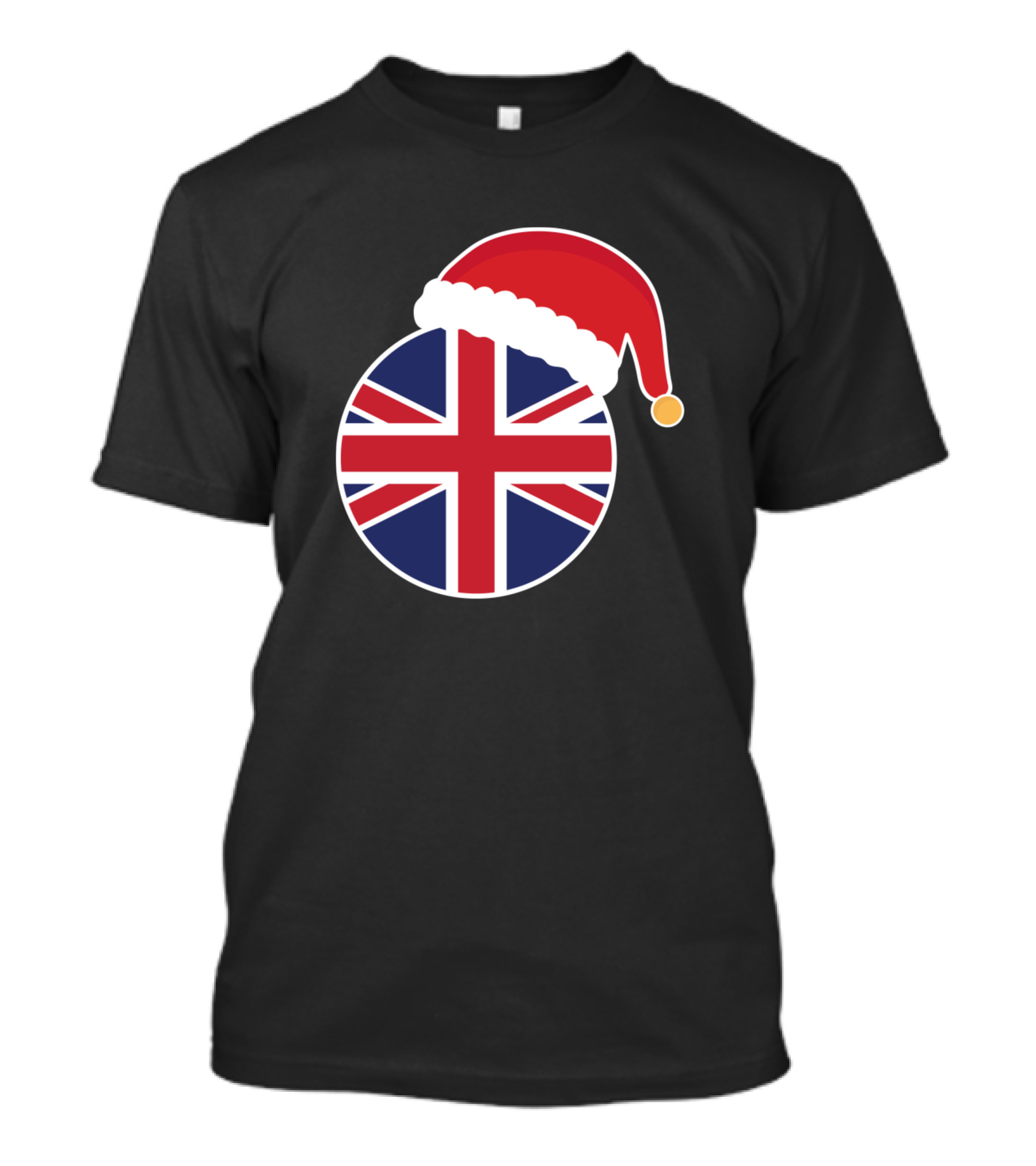 Christmas United Kingdom Flag With Santa Hat T-Shirt