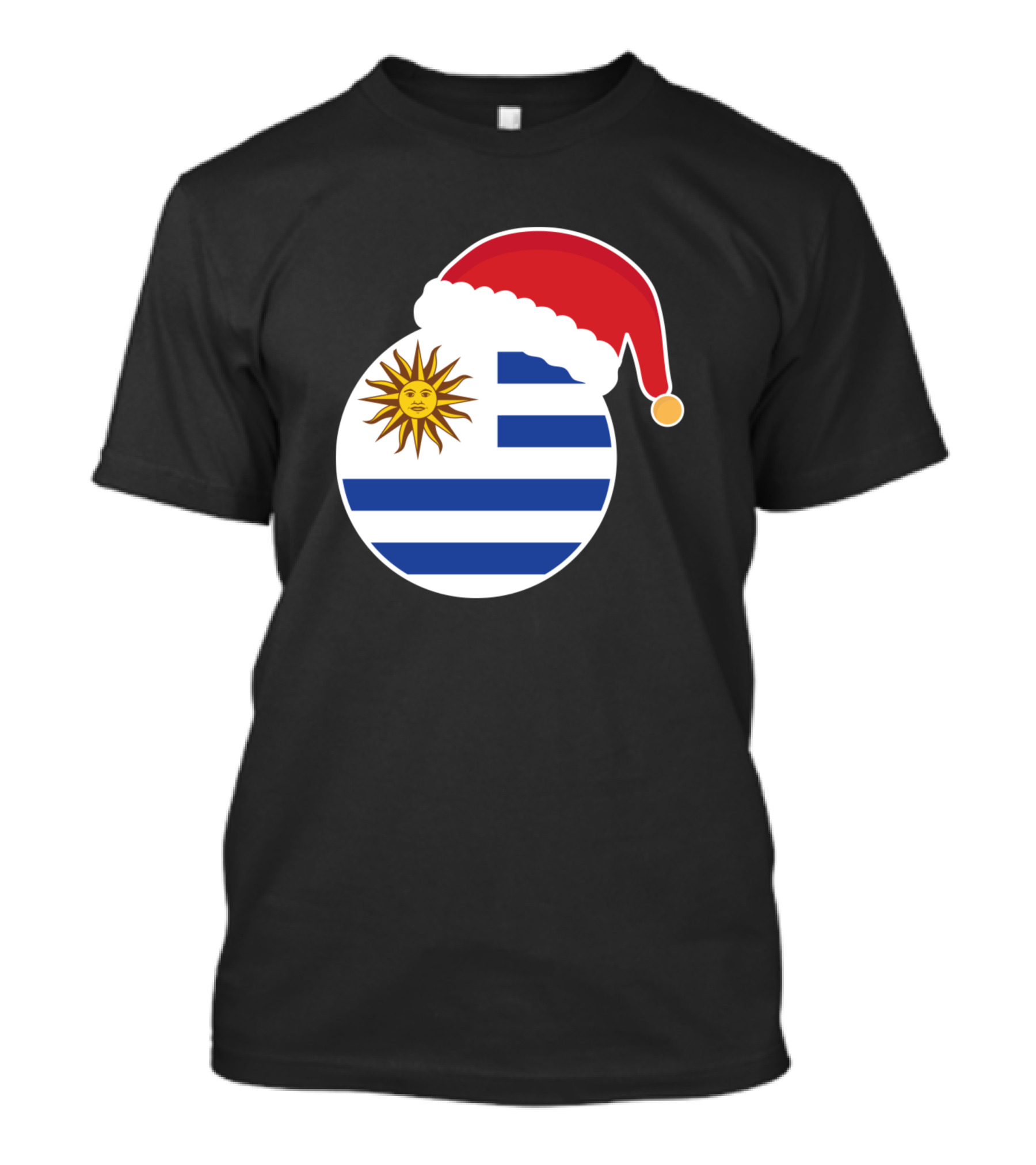 Christmas Santa Claus Uruguay Flag Circle T-Shirt