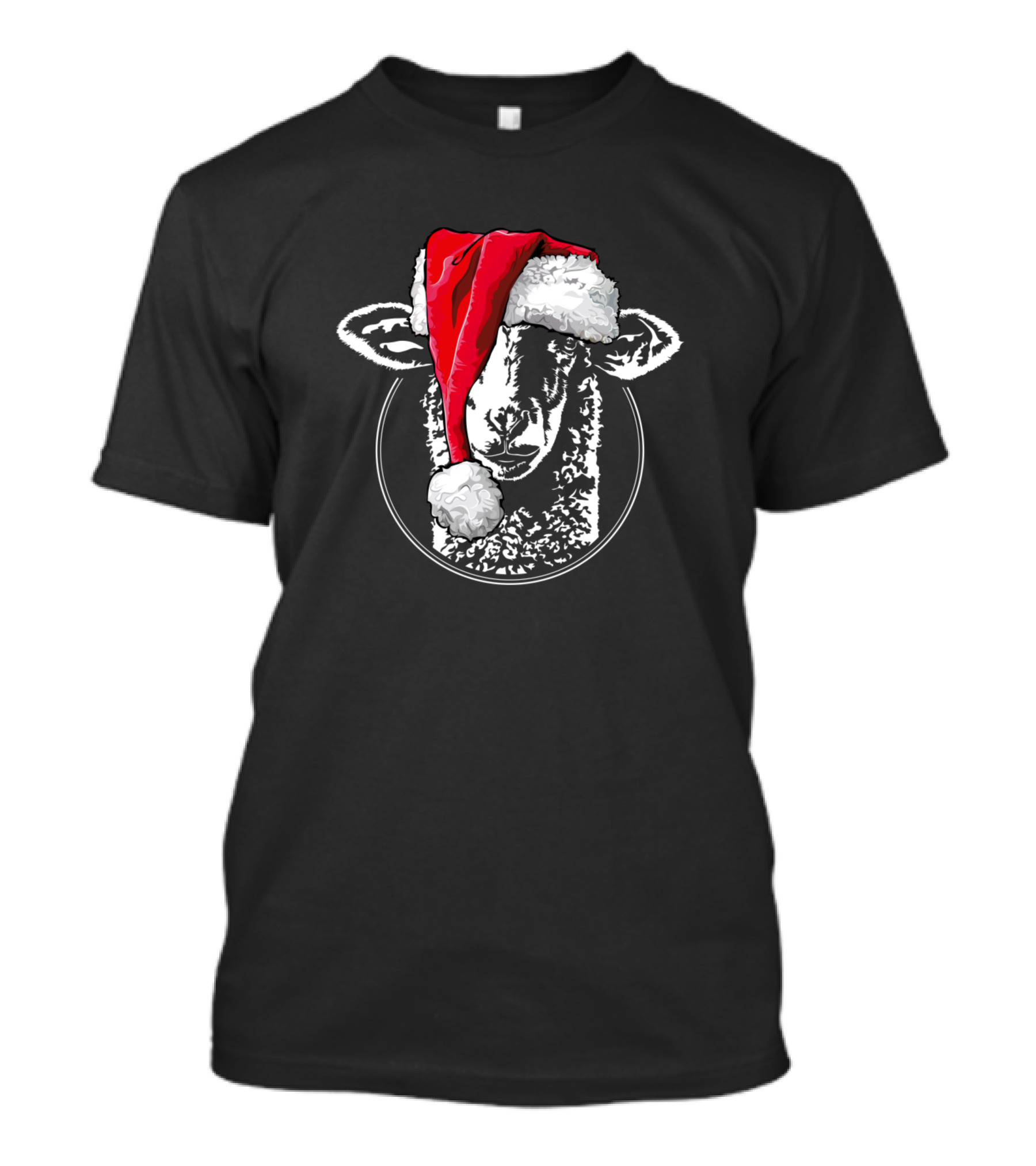 Funny Sheep Santa Hat Christmas Sheep Lover T-Shirt