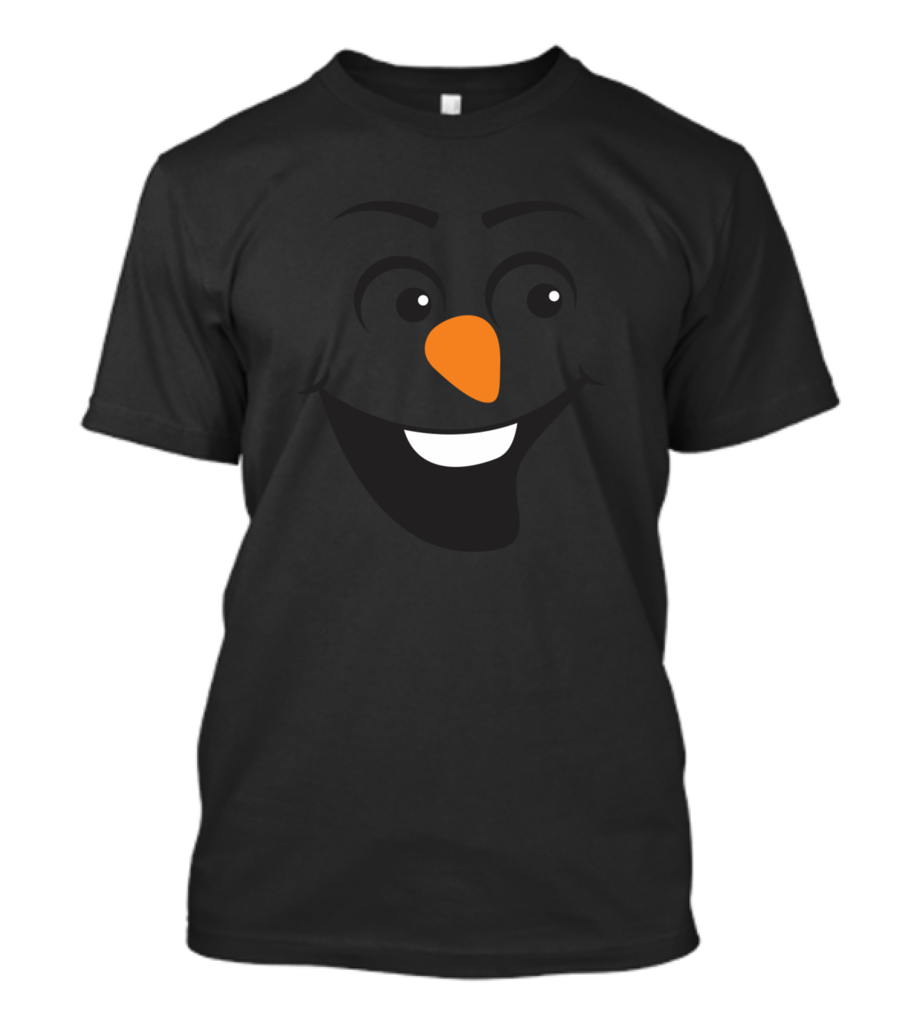 Laughing Snowman Orange Carrot Nose Smiling Face T-Shirt