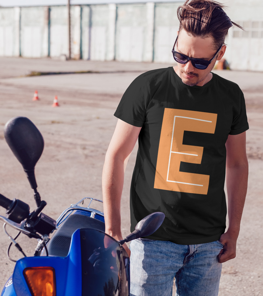 Letter E Forest Night Alphabet Orange T-Shirt