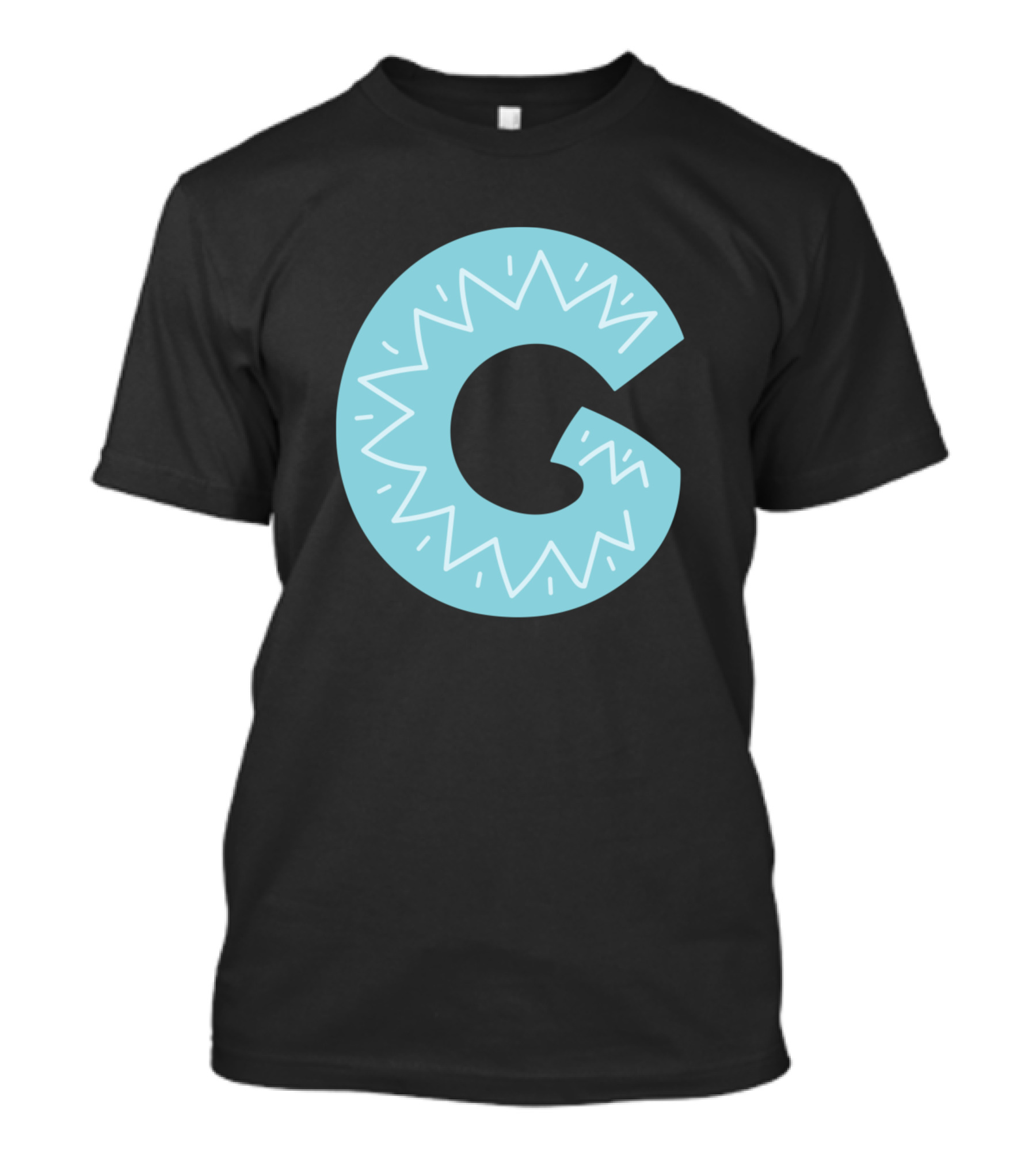 G Forest Alphabet Zigzag Pattern Blue T-Shirt
