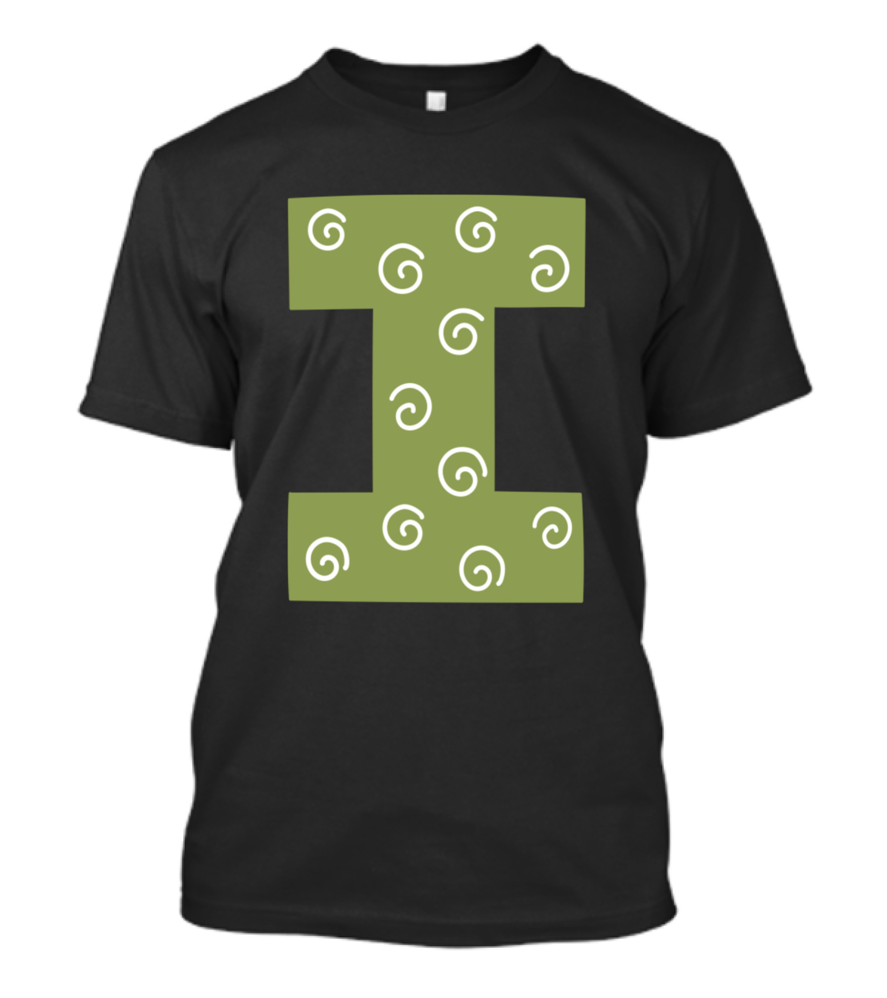 I Green Spiral Letter Forest Night Alphabet T-Shirt
