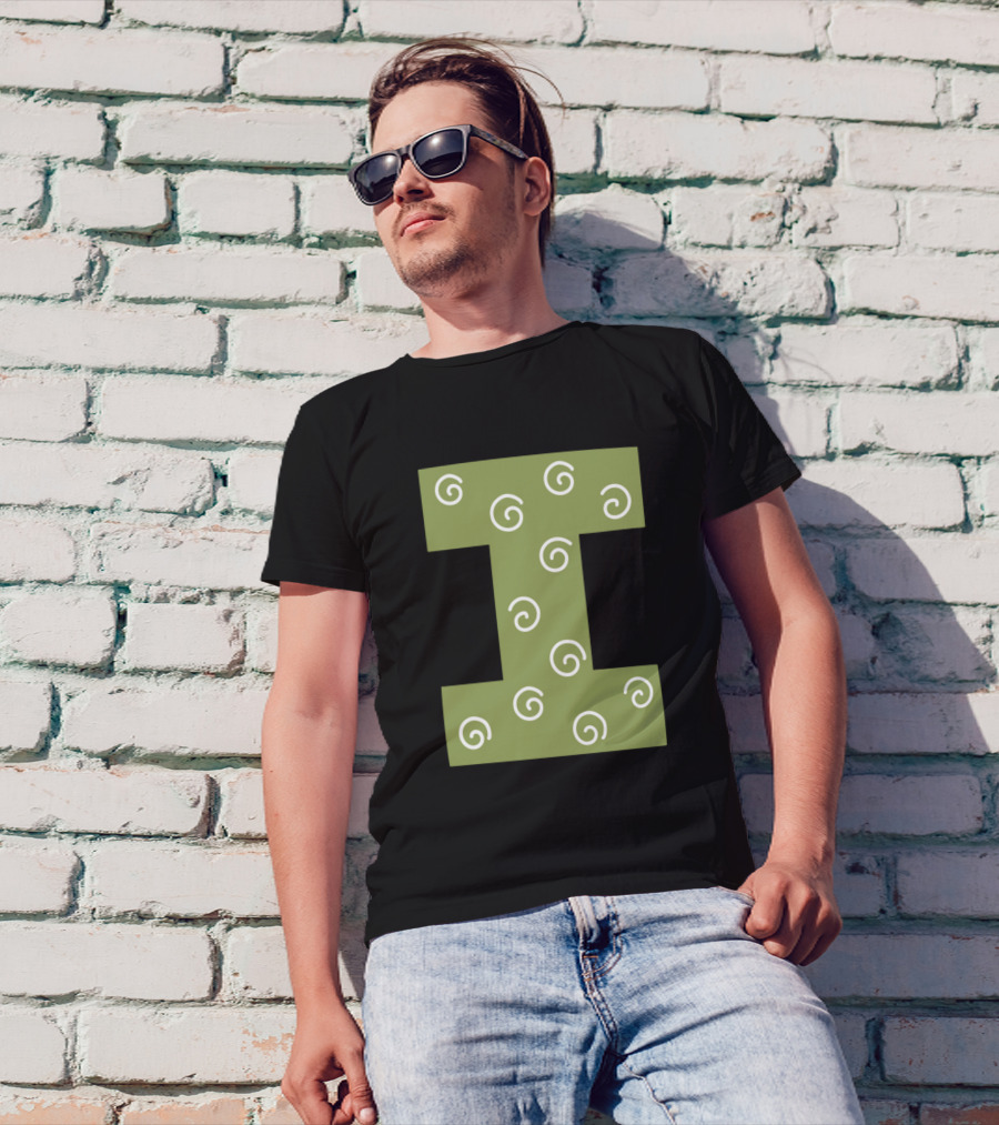 I Green Spiral Letter Forest Night Alphabet T-Shirt