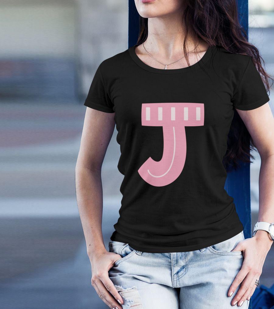Letter J Forest Alphabet Pink Block T-Shirt