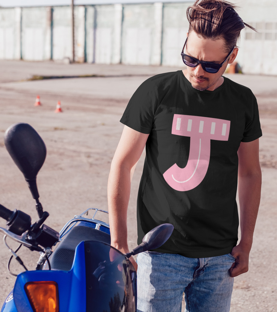 Letter J Forest Alphabet Pink Block T-Shirt