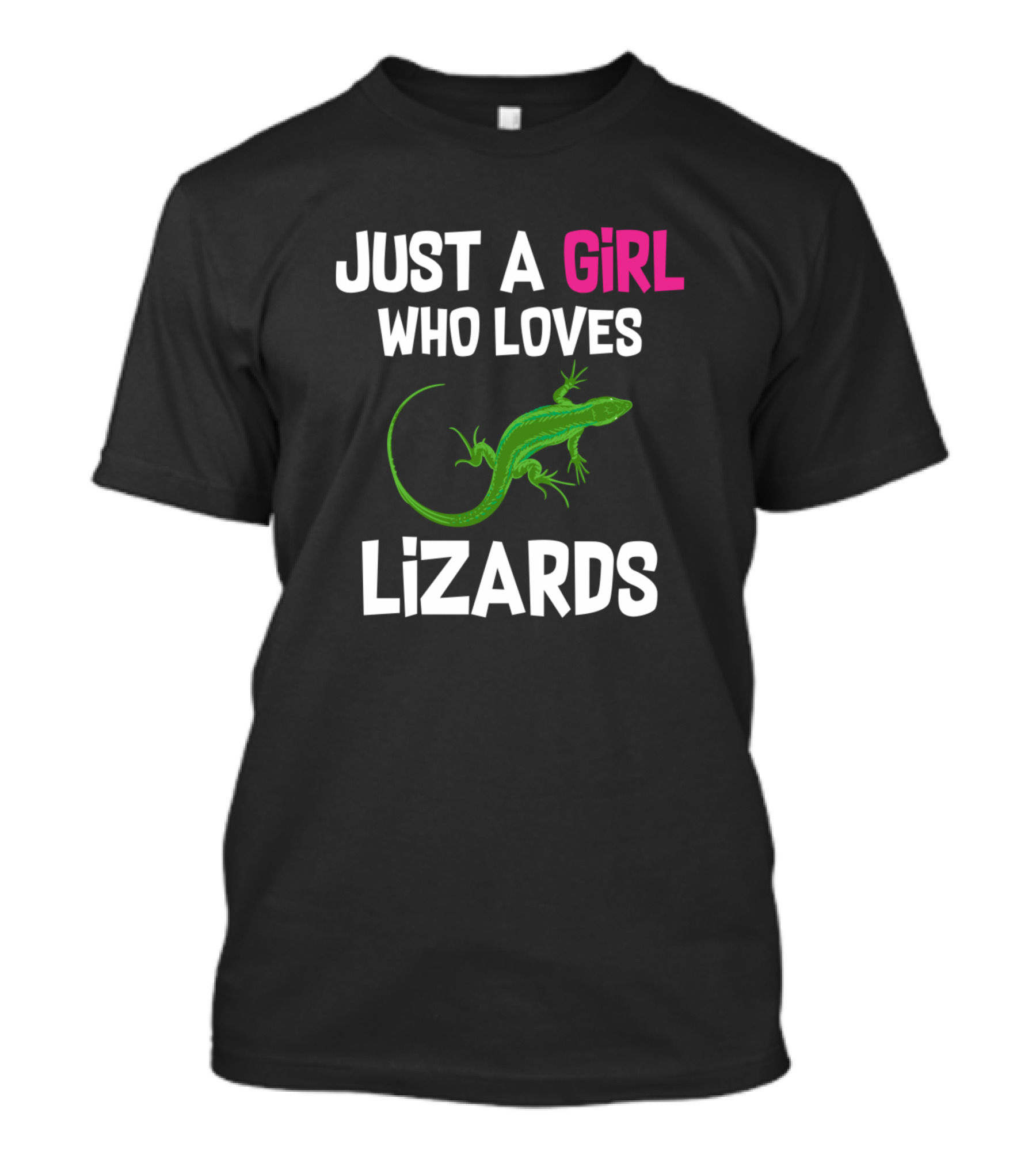 Just A Girl Who Loves Lizards Lizard Loving Girl Reptile Animal Pet Fan T-Shirt
