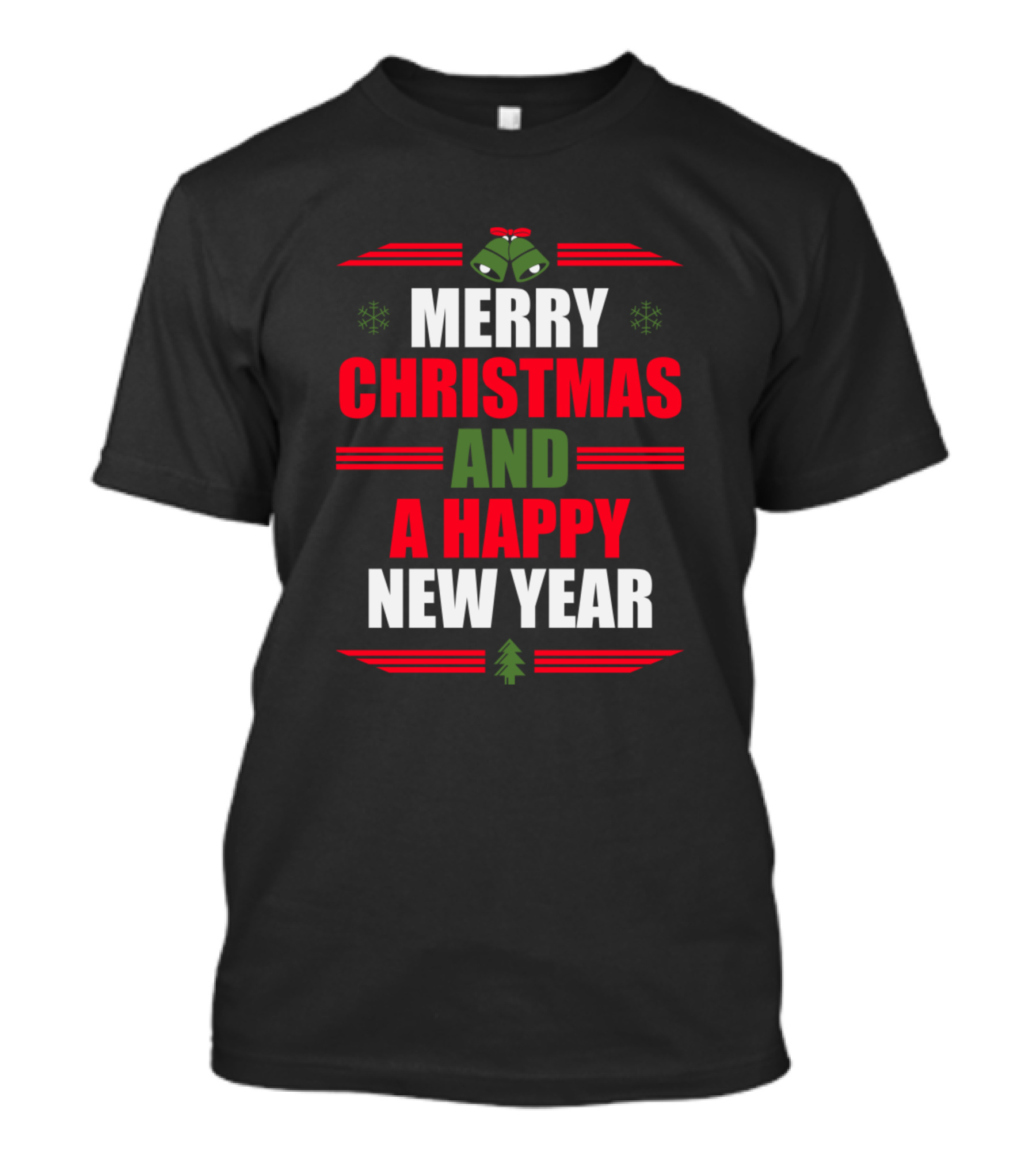 Merry Christmas And A Happy New Year With Bells And Trees T-Shirt