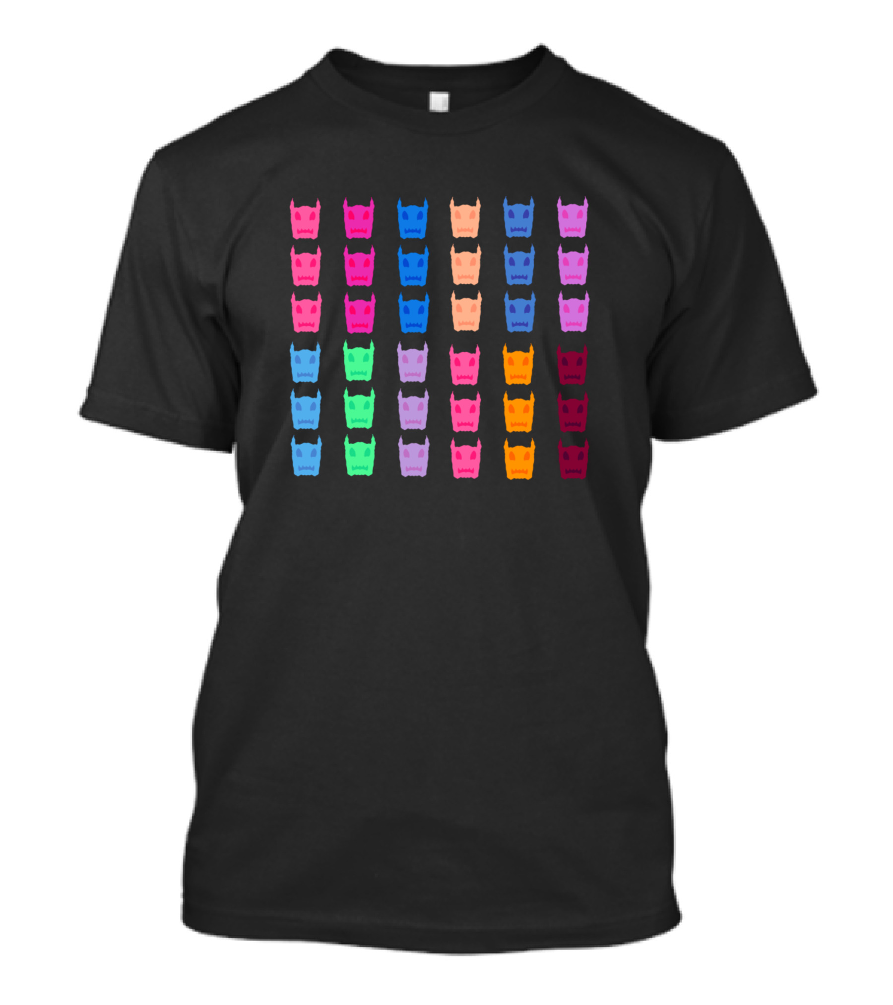 Monster Masks Colorful Grid T-Shirt
