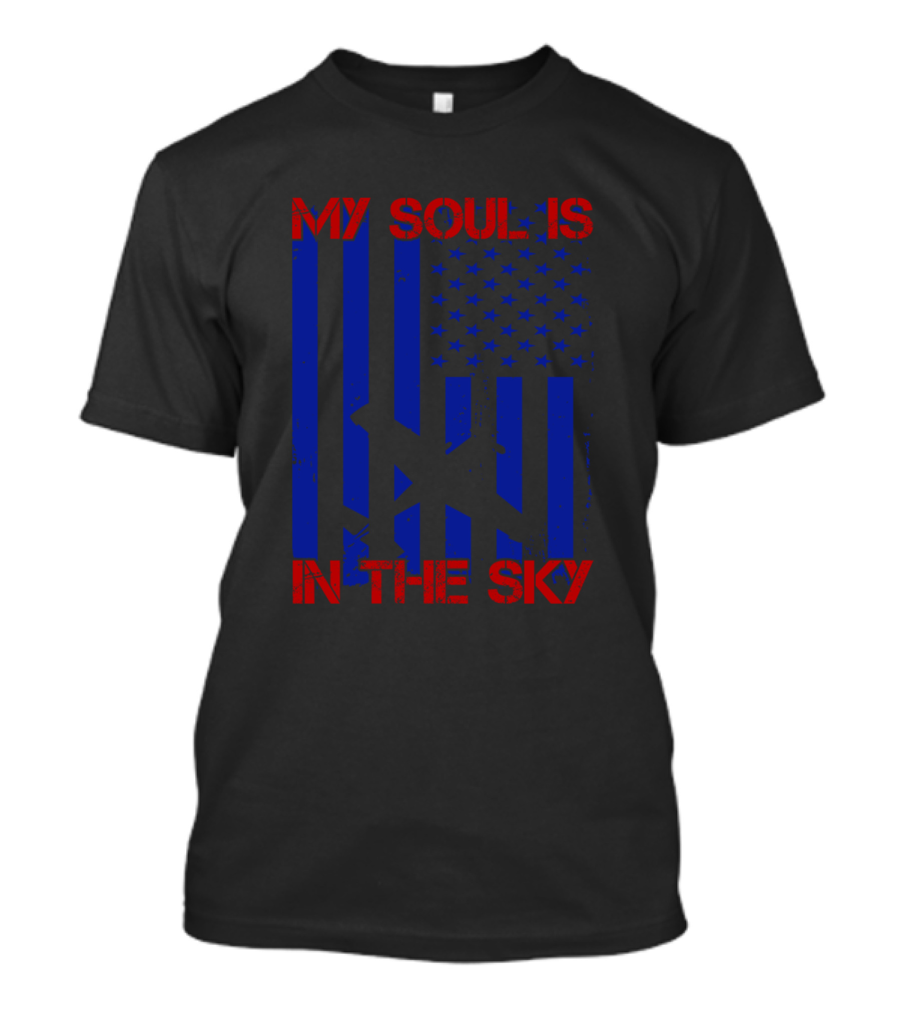 My Soul Is In The Sky American Flag Air Force Veteran T-Shirt